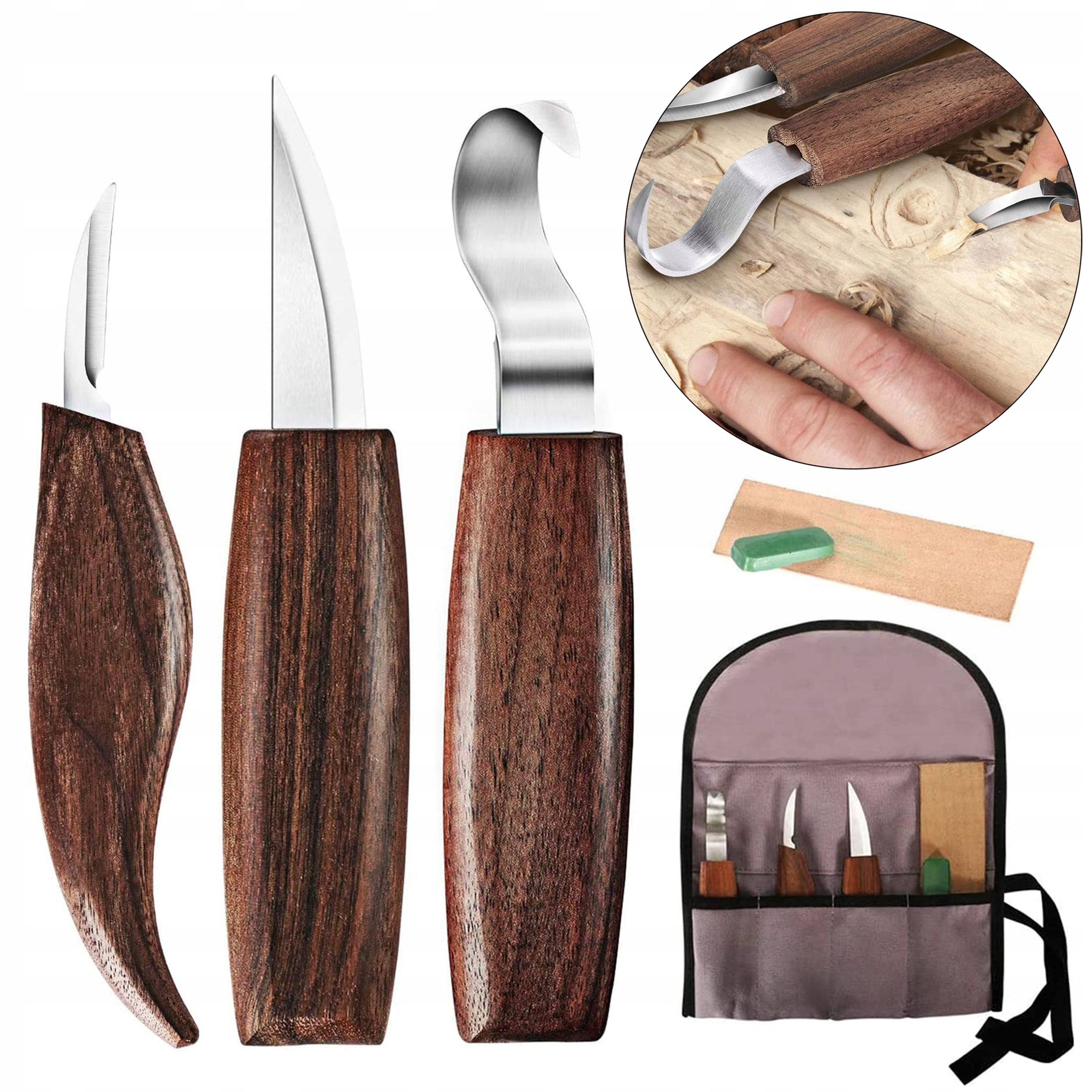 Wood Carving Knife Set Spoon DIY Sculpture 5pcs