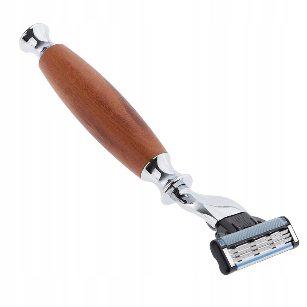 Wood Handle Traditional Classic Safety Double Edge Grooming Tool Brown Brand no brand