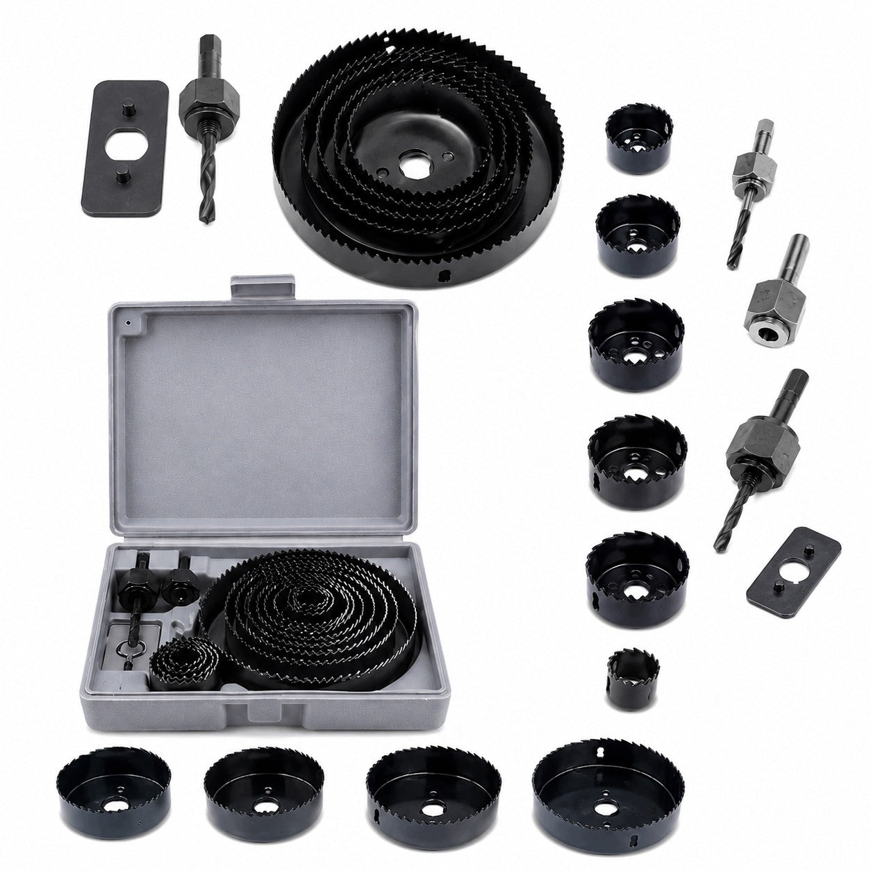 Wood Hole Saw Lace Solid Hole Saws 16 pcs 19-127mm + Cassette