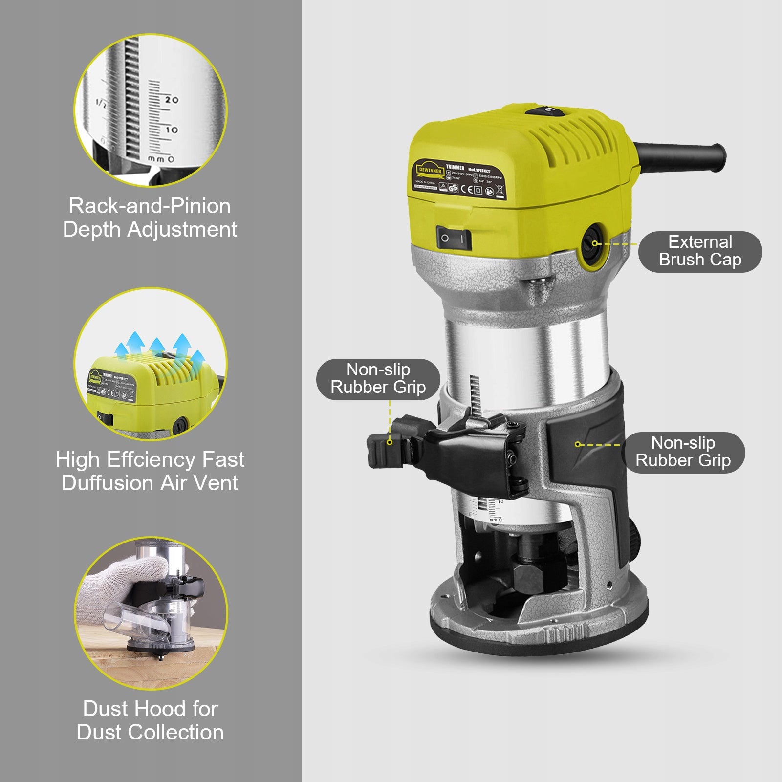 Wood Spindle Milling Machine Vertical Manual For Aluminum Edge Brand DEWINNER