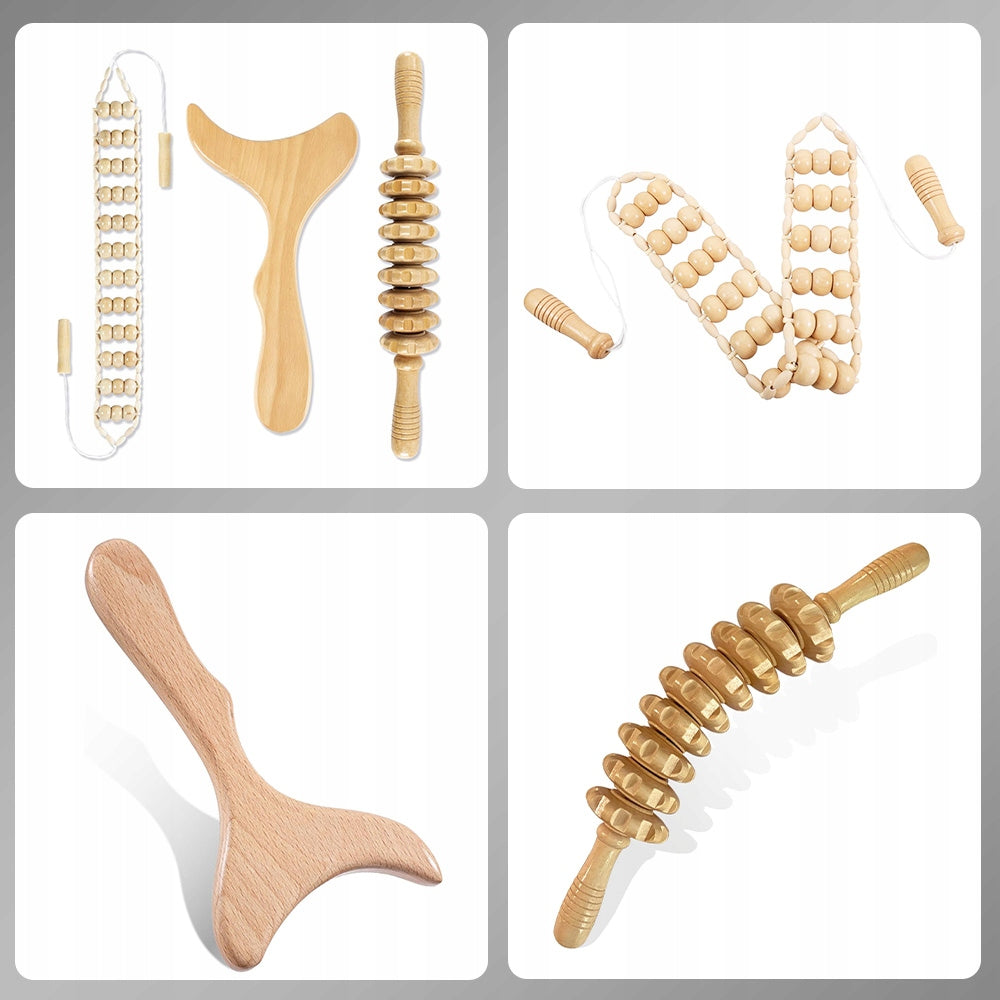 Wood Therapy Massage Tools 6 In 1 Wooden Massager For Shaping Medical device no