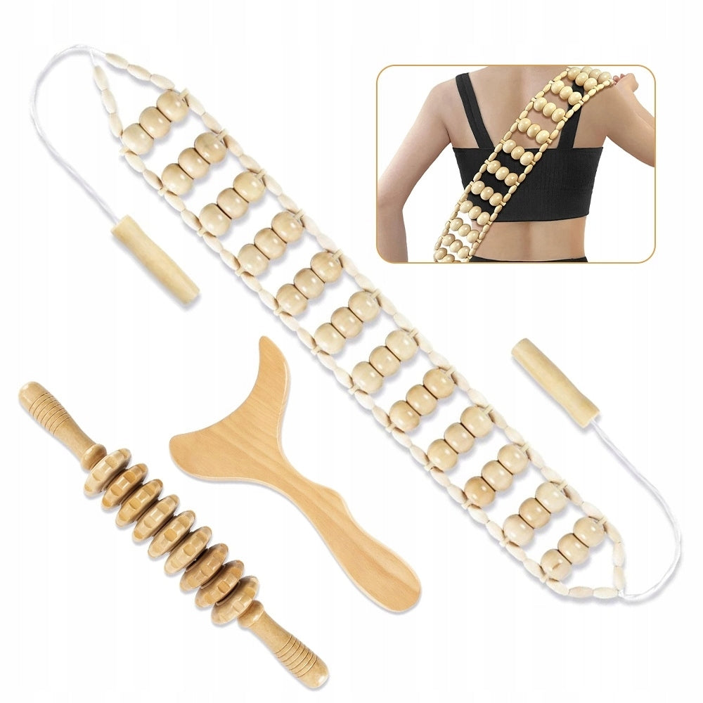 Wood Therapy Massage Tools 6 In 1 Wooden Massager For Shaping Packaging status original