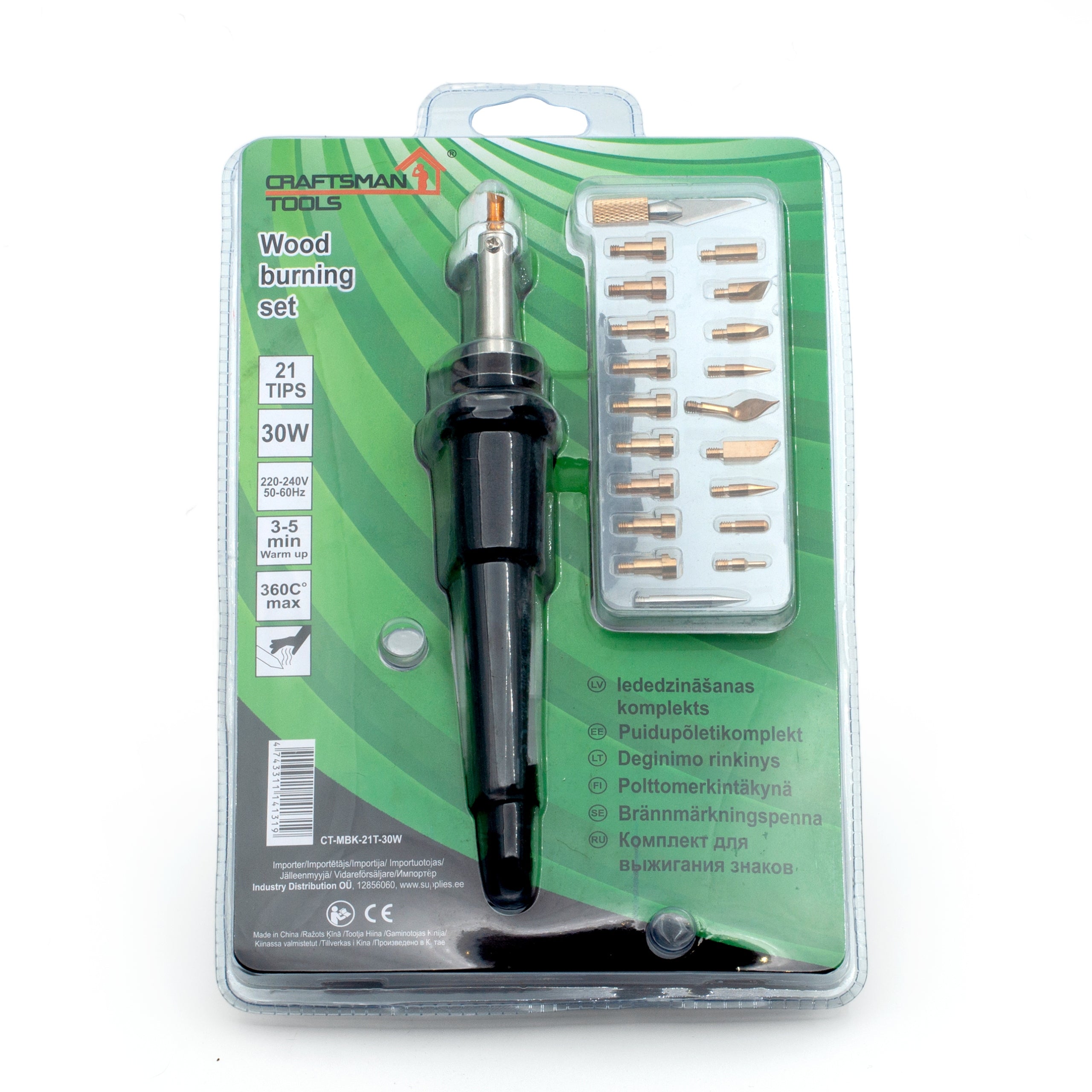 Wood burning kit Craftsman Tools 30W 21 nozzles