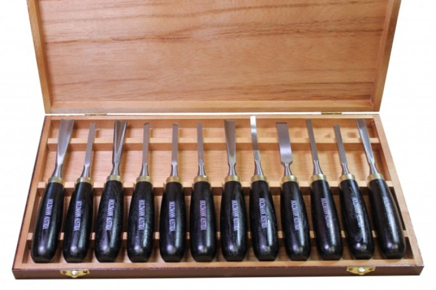 Wood carving chisels, set of 12 in cassette SCH12TLG Holzmann Product weight with unit packaging 1.6 kg