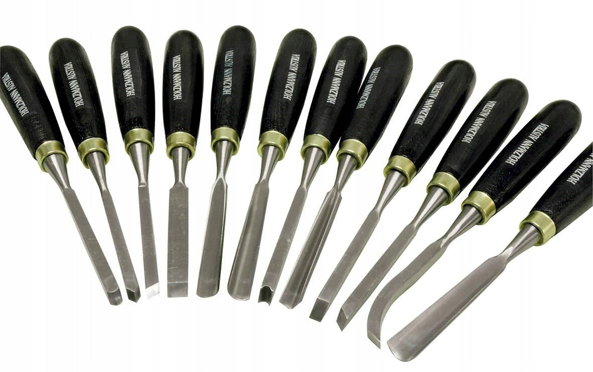 Wood carving chisels, set of 12 in cassette SCH12TLG Holzmann Purpose for wood
