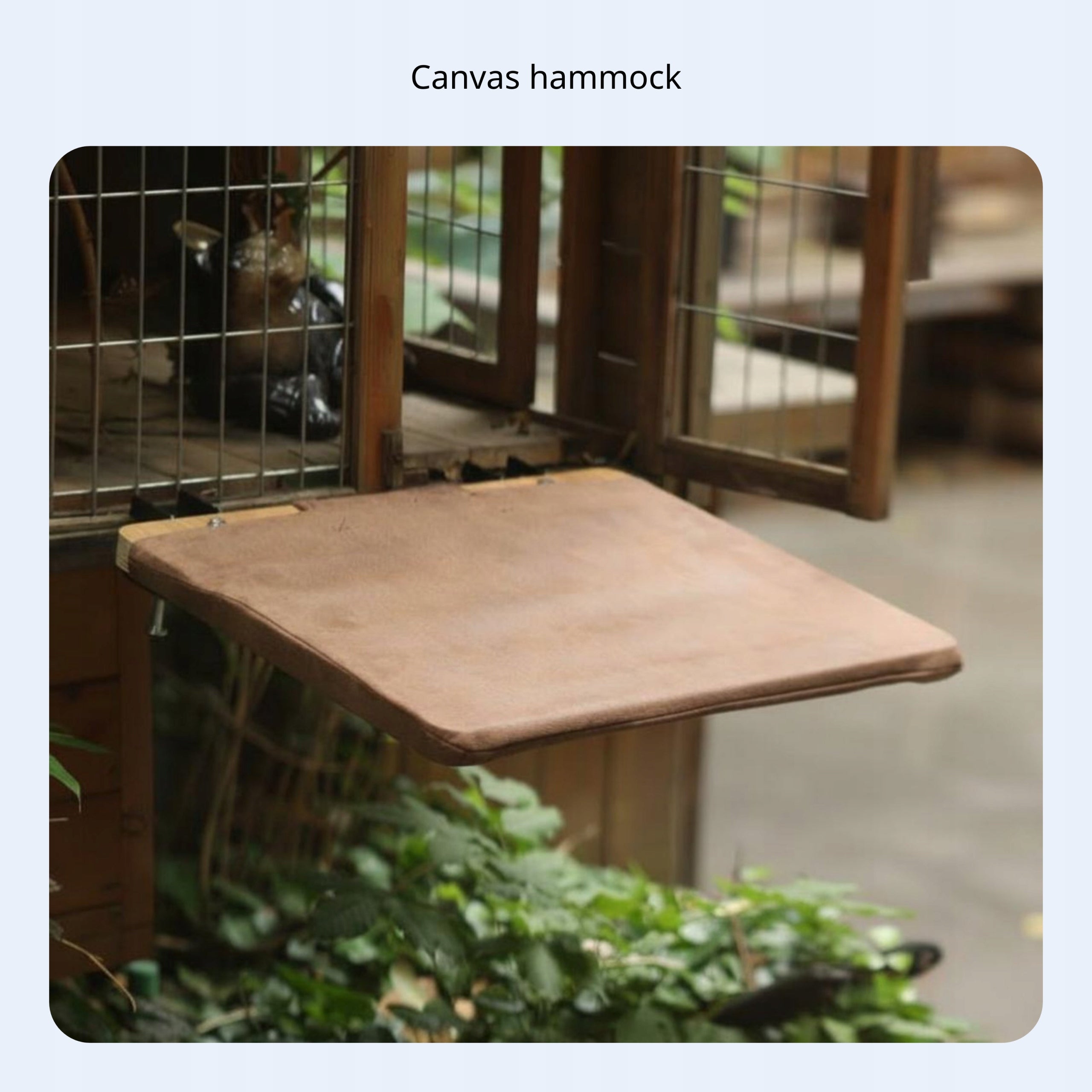 Wood cat climbing frame, removable bed Hamak z tkaniny 47x40x7cm Packaging status original