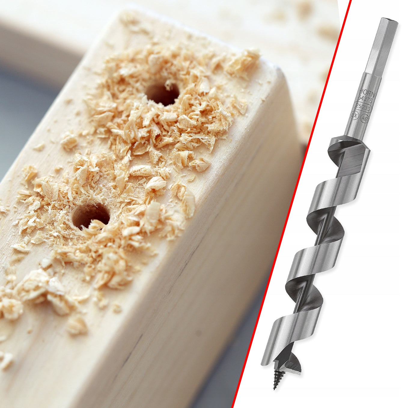 Wood drill bit 25x230 mm screw spiral drill bit LEWIS 6-angle HEX 45HRC Manufacturer code 54375