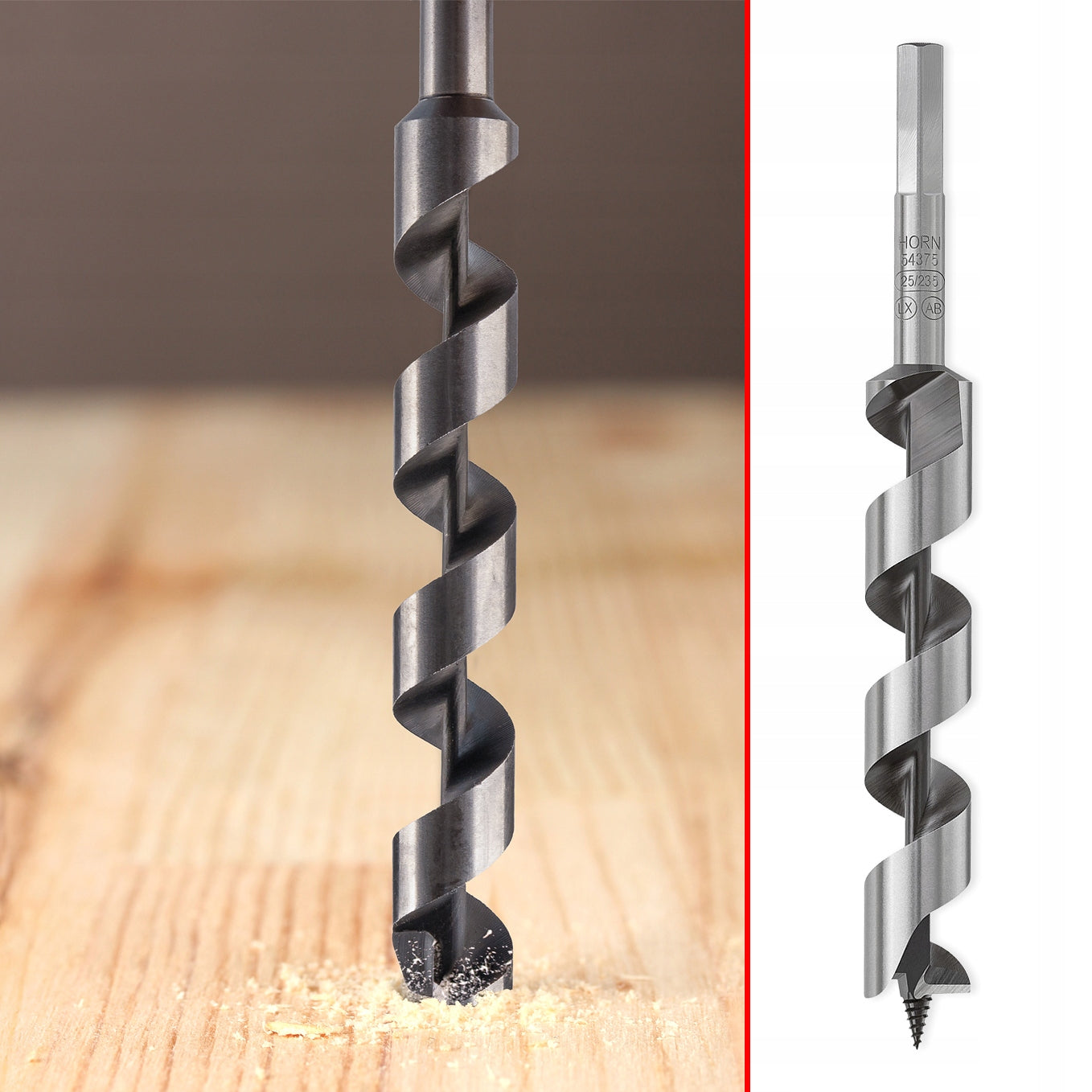 Wood drill bit 25x230 mm screw spiral drill bit LEWIS 6-angle HEX 45HRC Packaging status original
