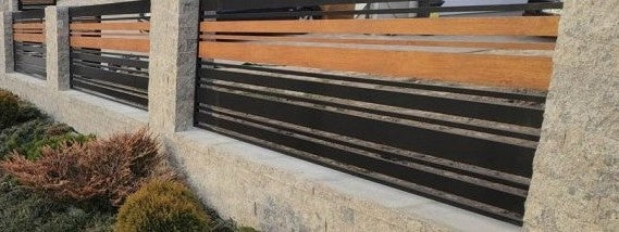 Wood-like metal bars profile 100x20 2,5mm for panel fence Maximum element height 10 cm