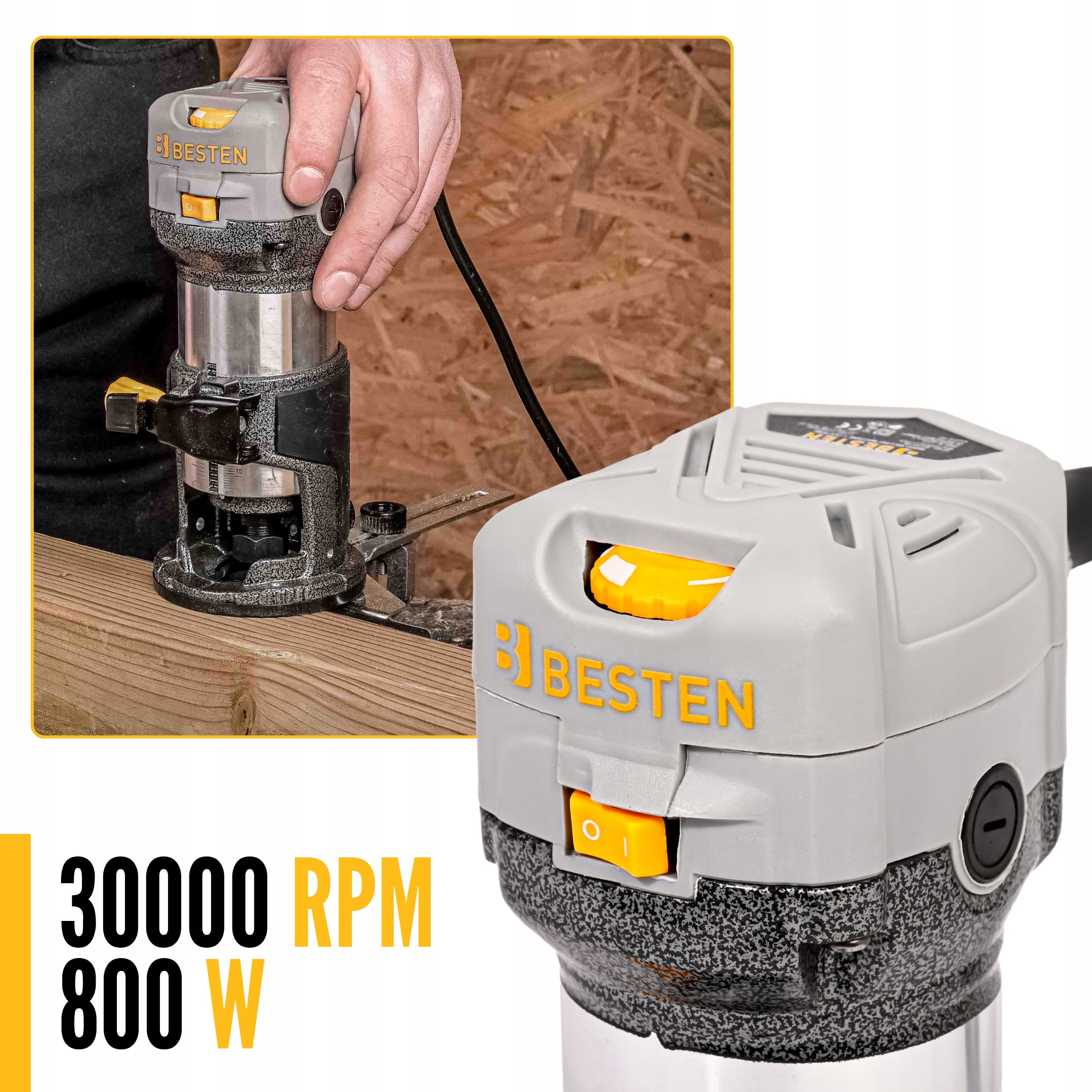 Wood milling machine high spindle manual electric Cutters 800W BESTEN Manufacturer code BE0002536