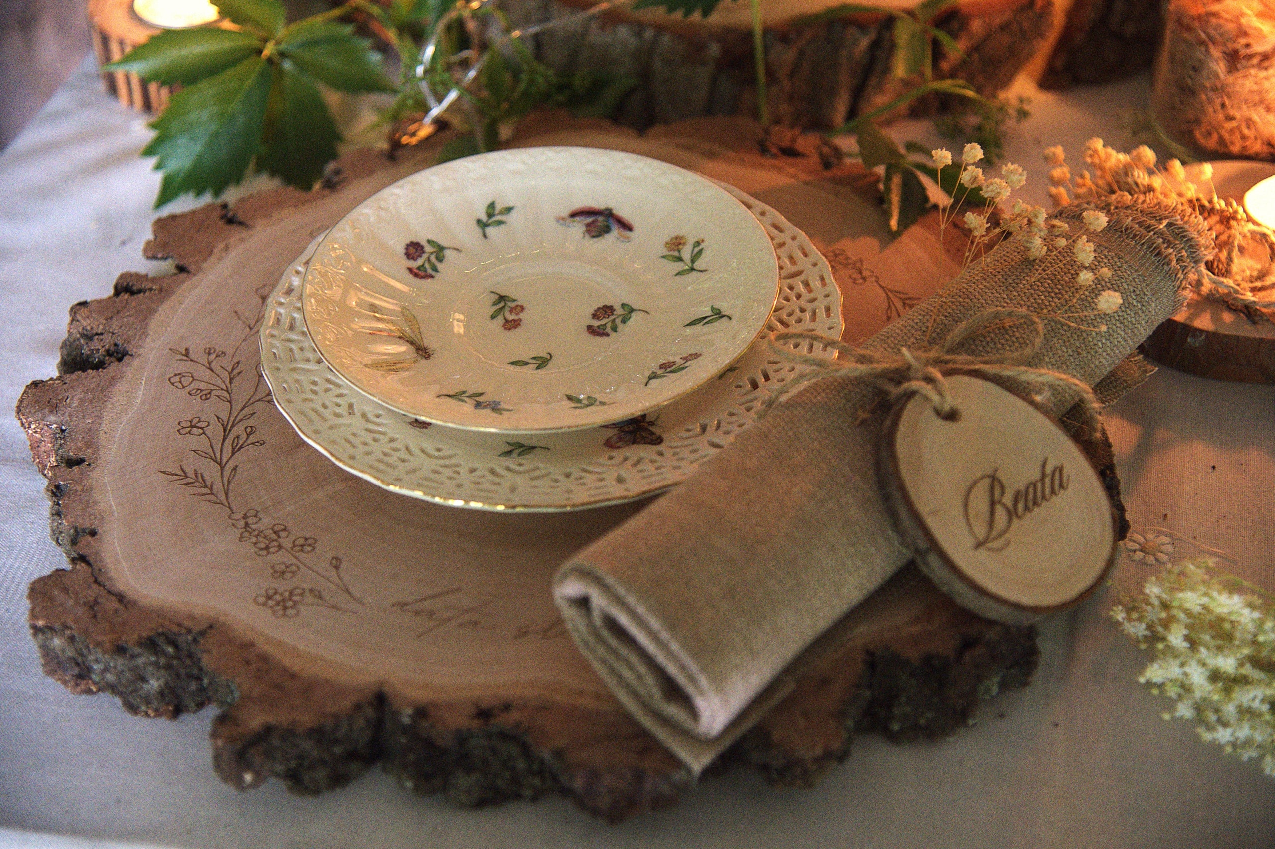 Wood slice for table with engraving WEDDING\OCCASIONS Manufacturer Gomer