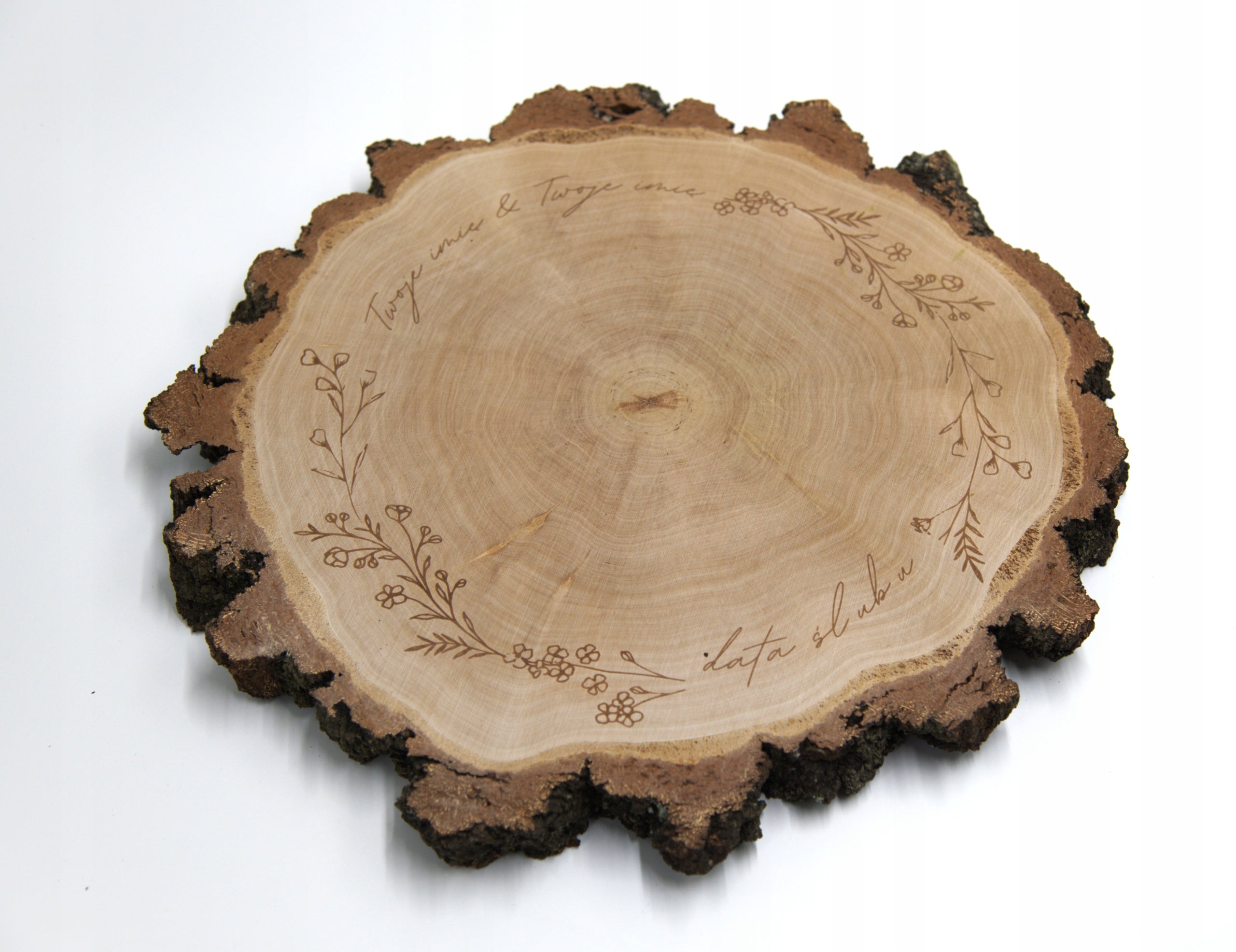 Wood slice for table with engraving WEDDING\OCCASIONS