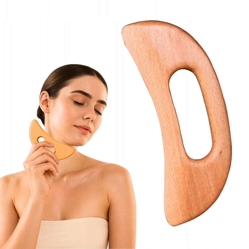 Wooden Anti-Cellulite Handheld Massager for Face Scraping Body Massage