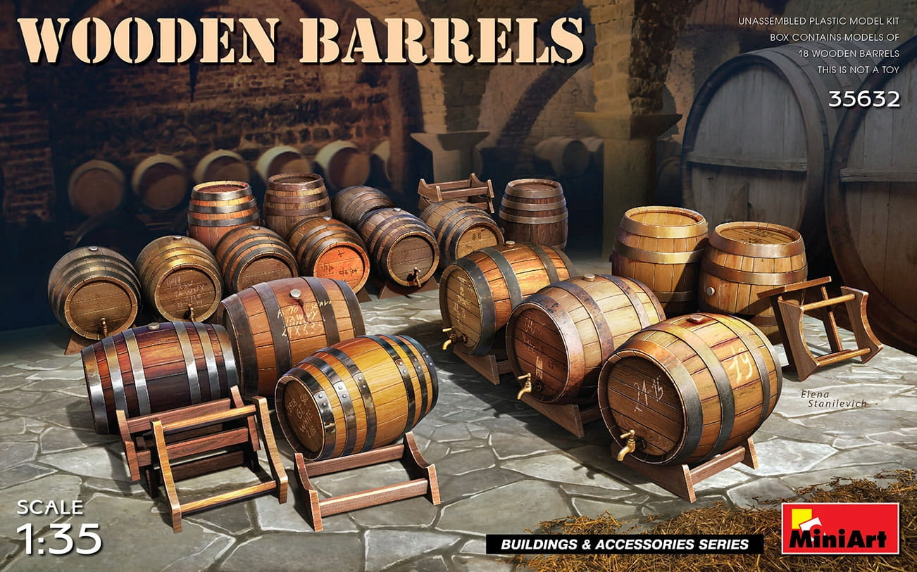 Konstruktorius Miniart - Wooden Barrels, 1/35, 35632