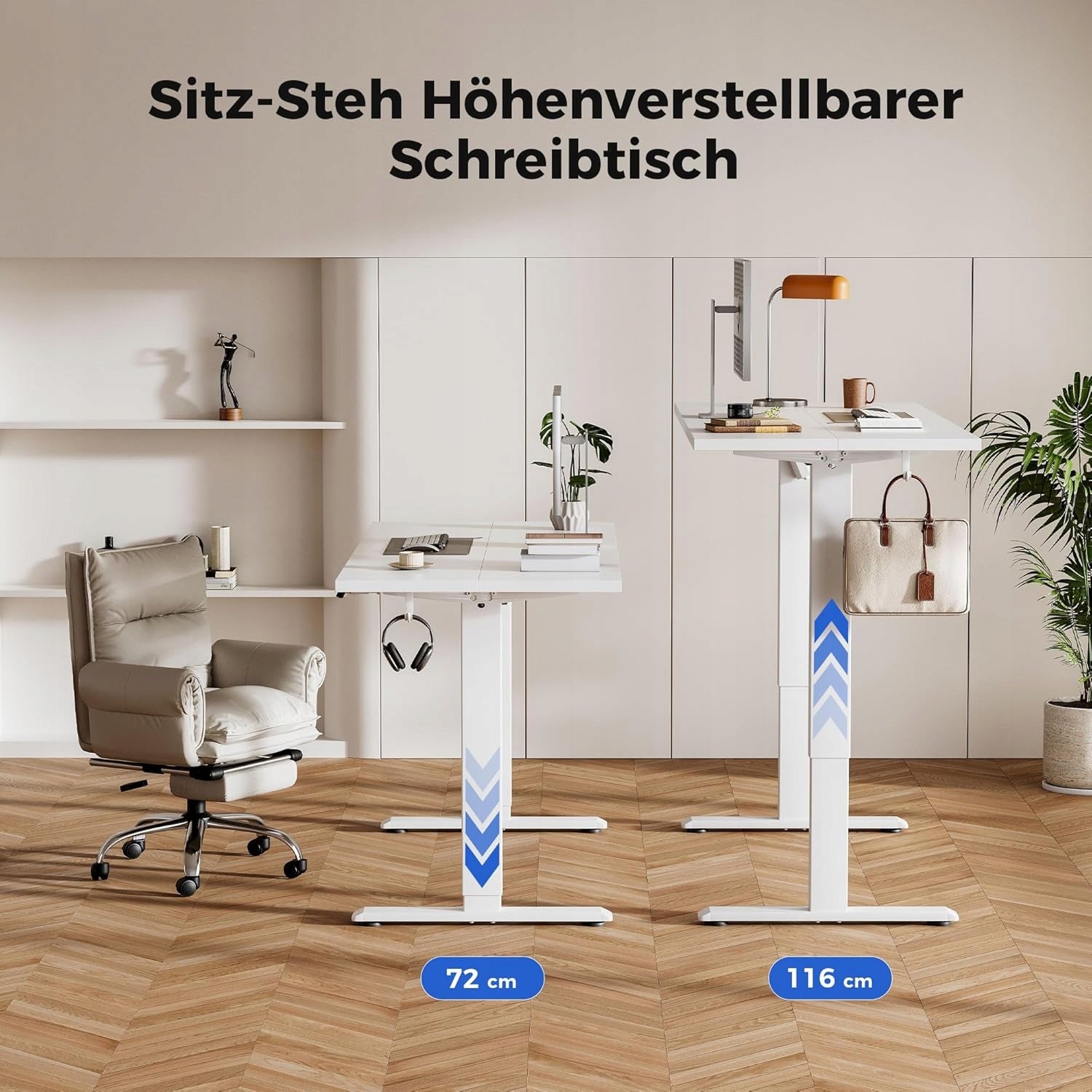 Wooden Desk Electric 100x60 Adjustable Height Standing White Manufacturer code QN1W-1060