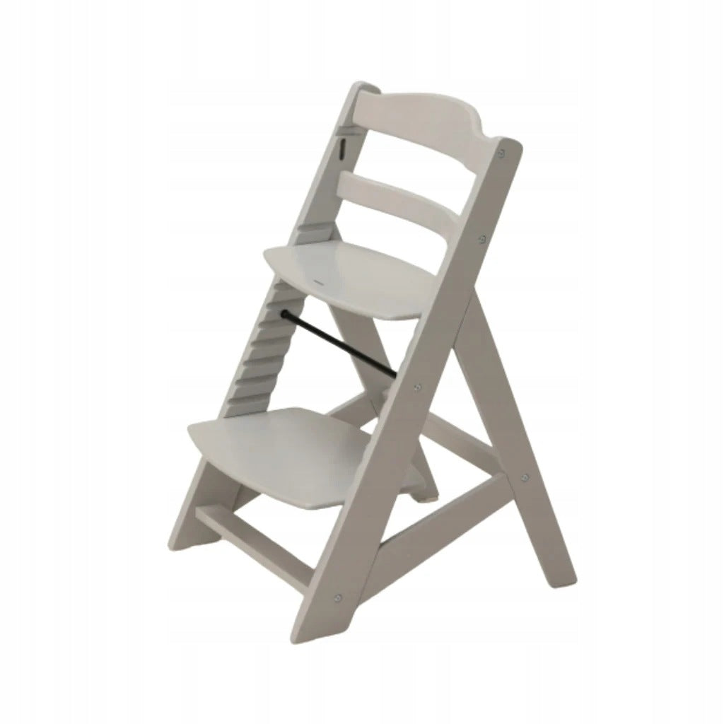Wooden Feeding Chair Adjustable with Tray and Pillow - Grey Product depth 48 cm