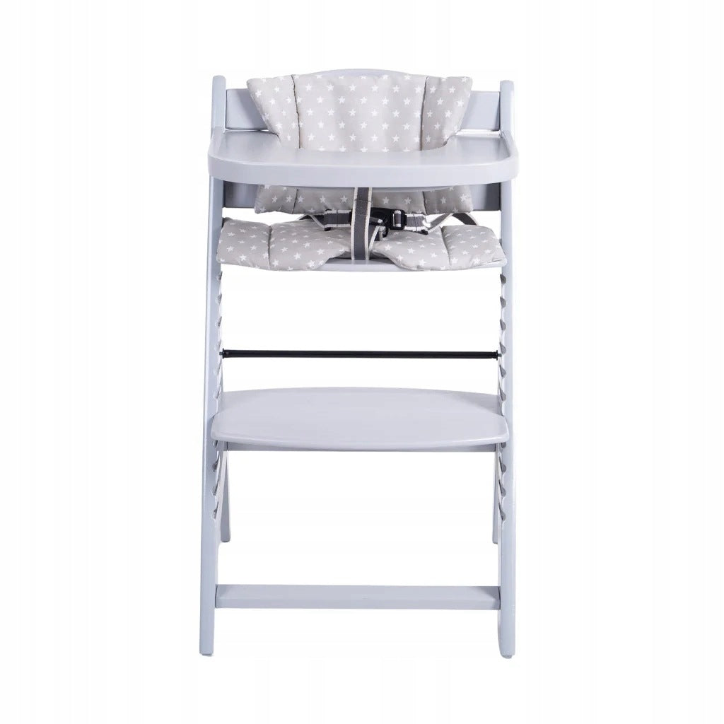 Wooden Feeding Chair Adjustable with Tray and Pillow - Grey Product weight with unit packaging 6.66 kg