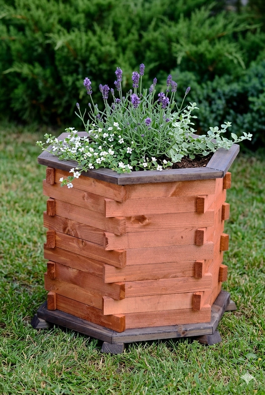 Wooden Flower Planter Large Wooden for Garden Material wood