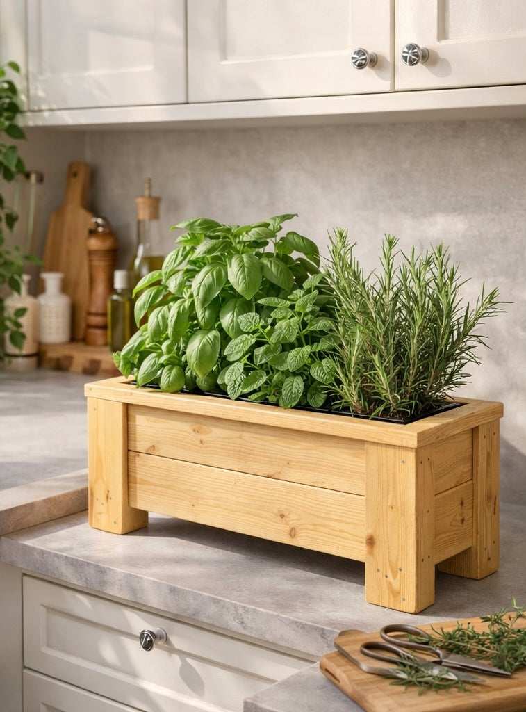 Wooden Flower Pot with Refill 60 cm Leg Box Balcony Terrace Loft Manufacturer code 1233
