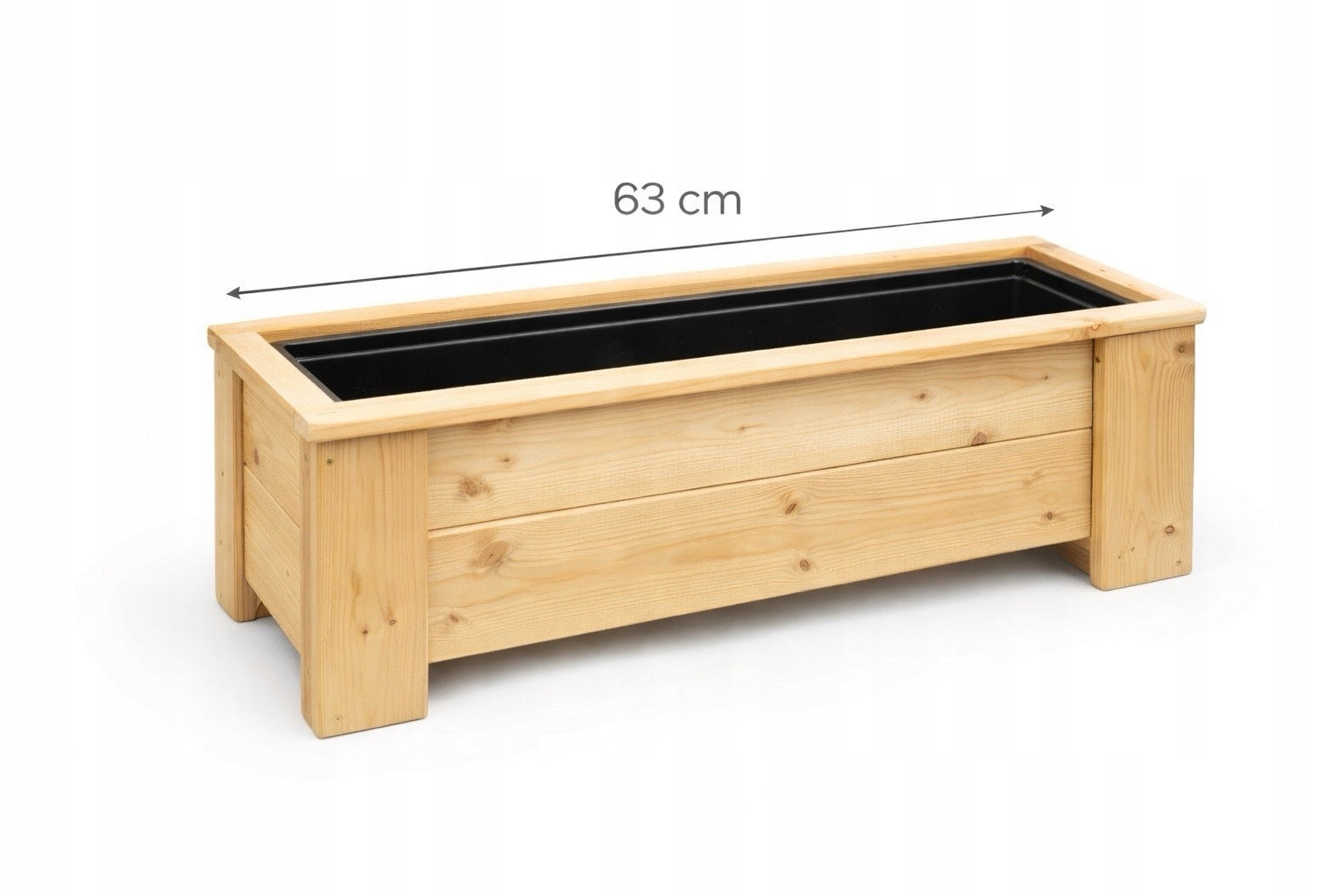 Wooden Flower Pot with Refill 60 cm Leg Box Balcony Terrace Loft