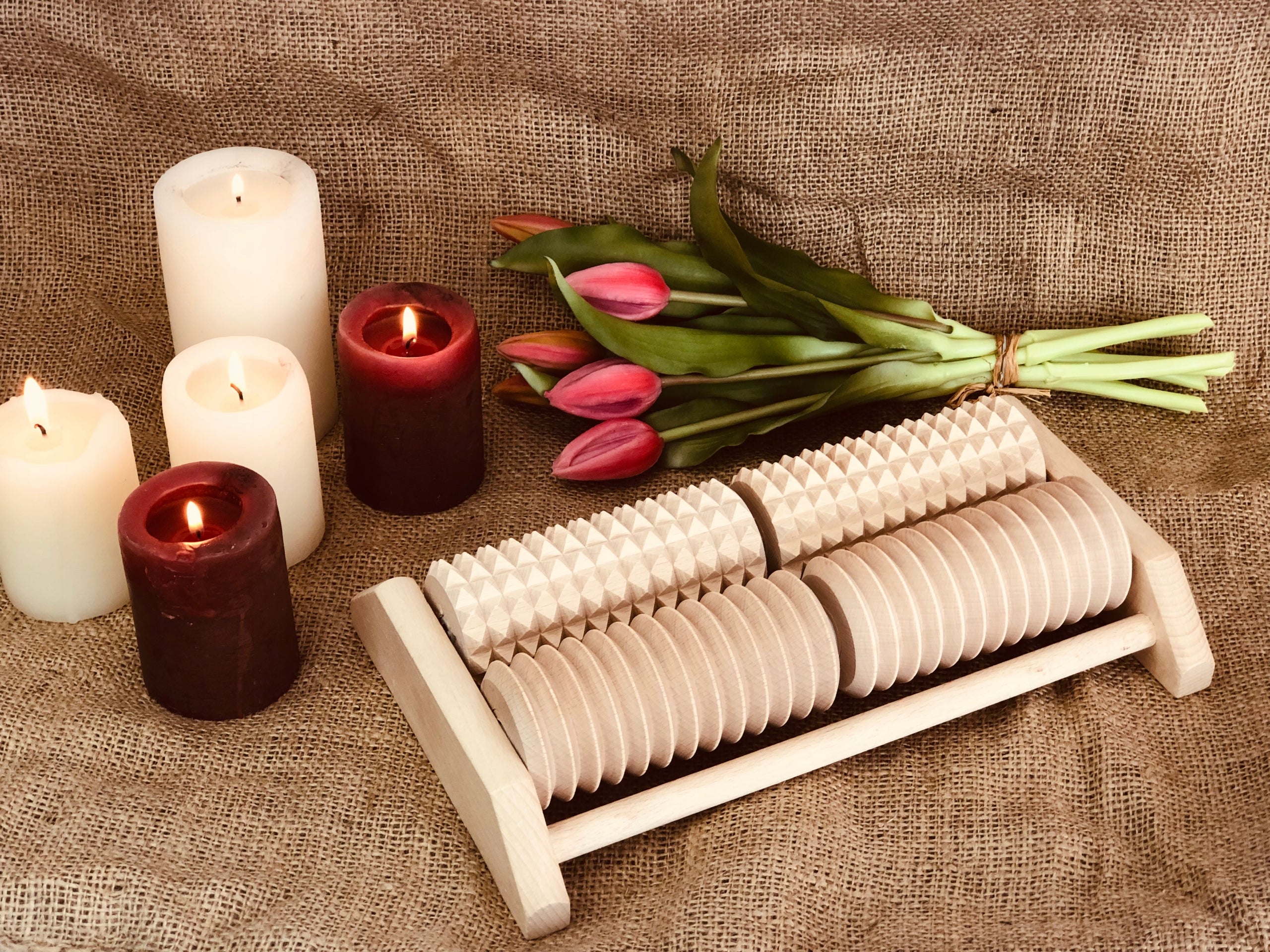 Wooden Foot Receptor Massager Home Spa Color transparent