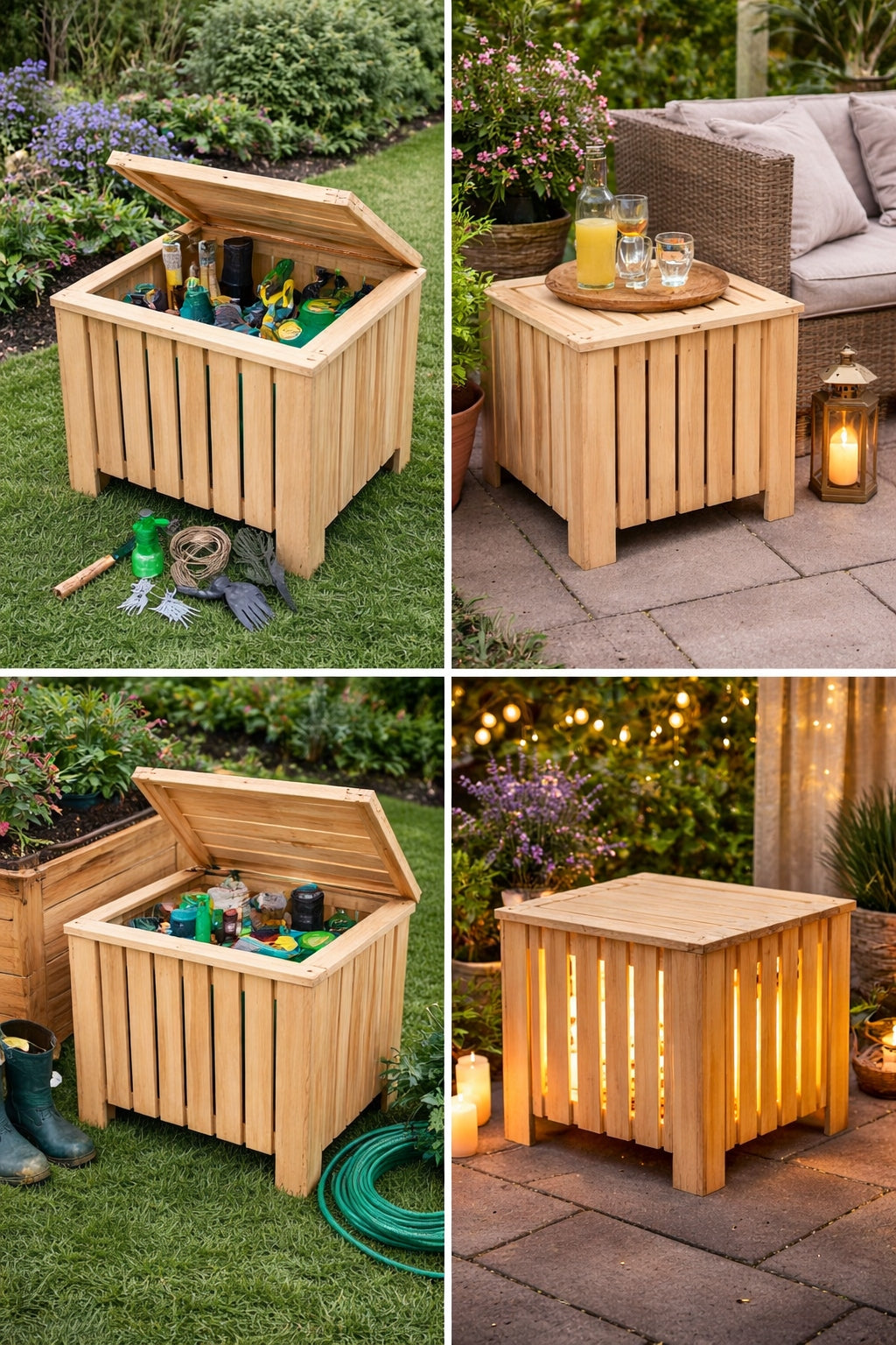 Wooden Garden Chair and Garden Planter with Cover for Terrace Balcony Main material wood