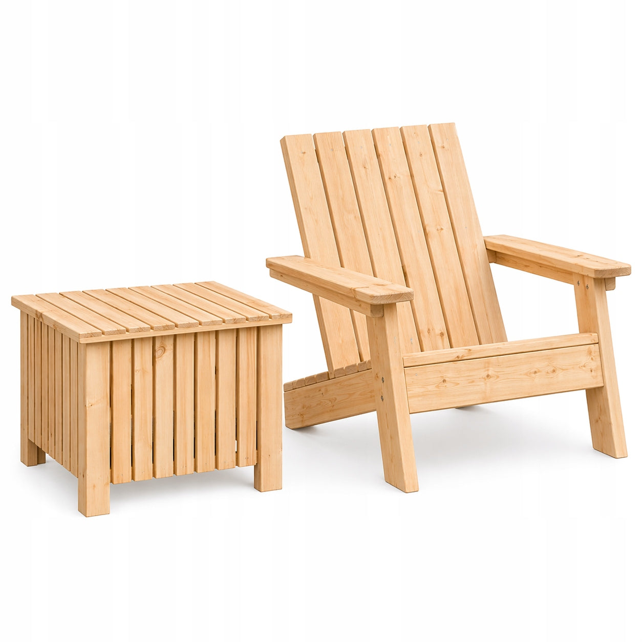 Wooden Garden Chair and Garden Planter with Cover for Terrace Balcony