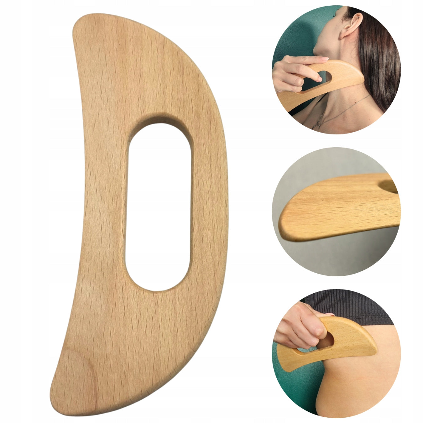 Wooden Handheld Anti-Cellulite Massager for Body Firming Massage