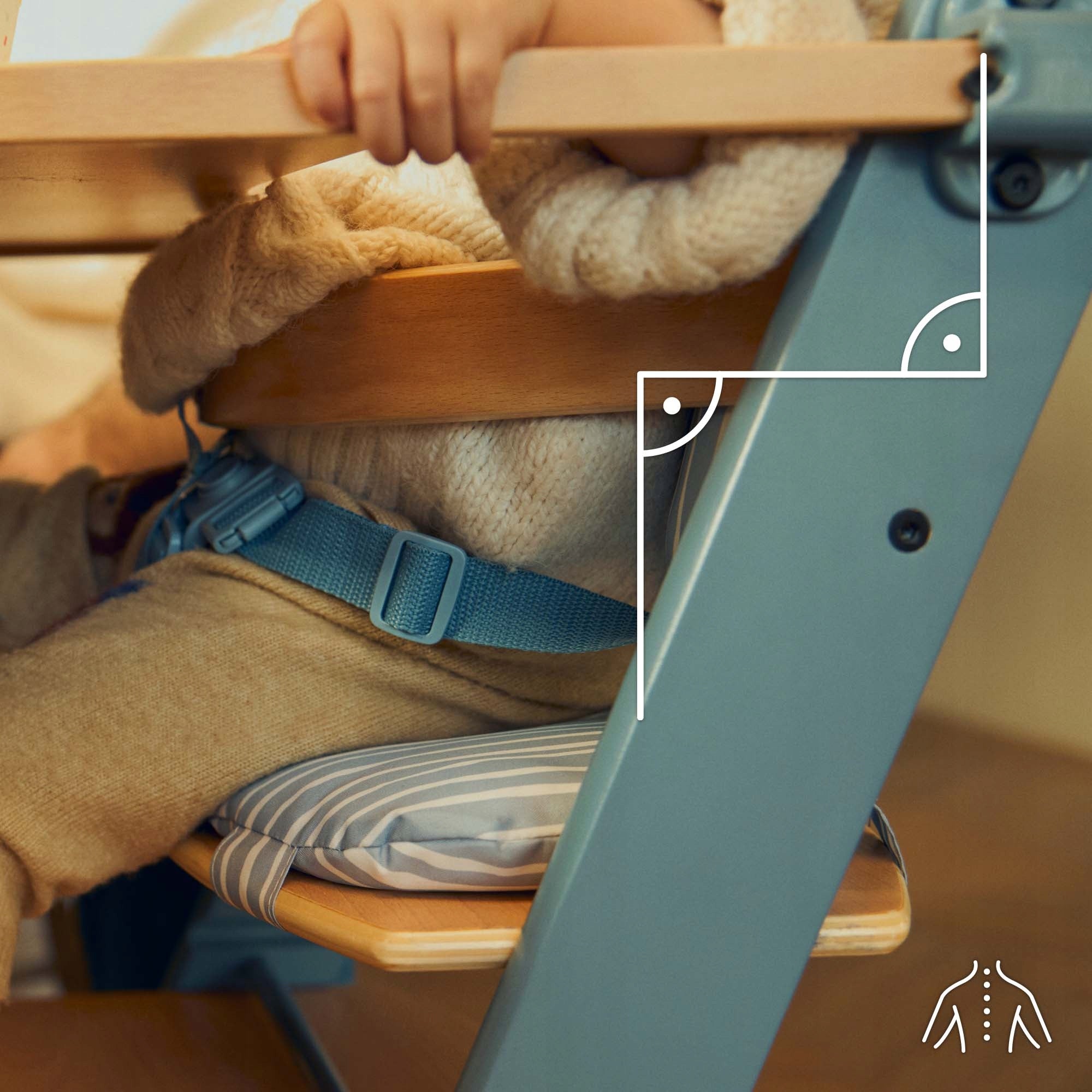 Wooden Highchair 2in1 with pillow up to 35kg Kinderkraft ENOCK Packaging status original