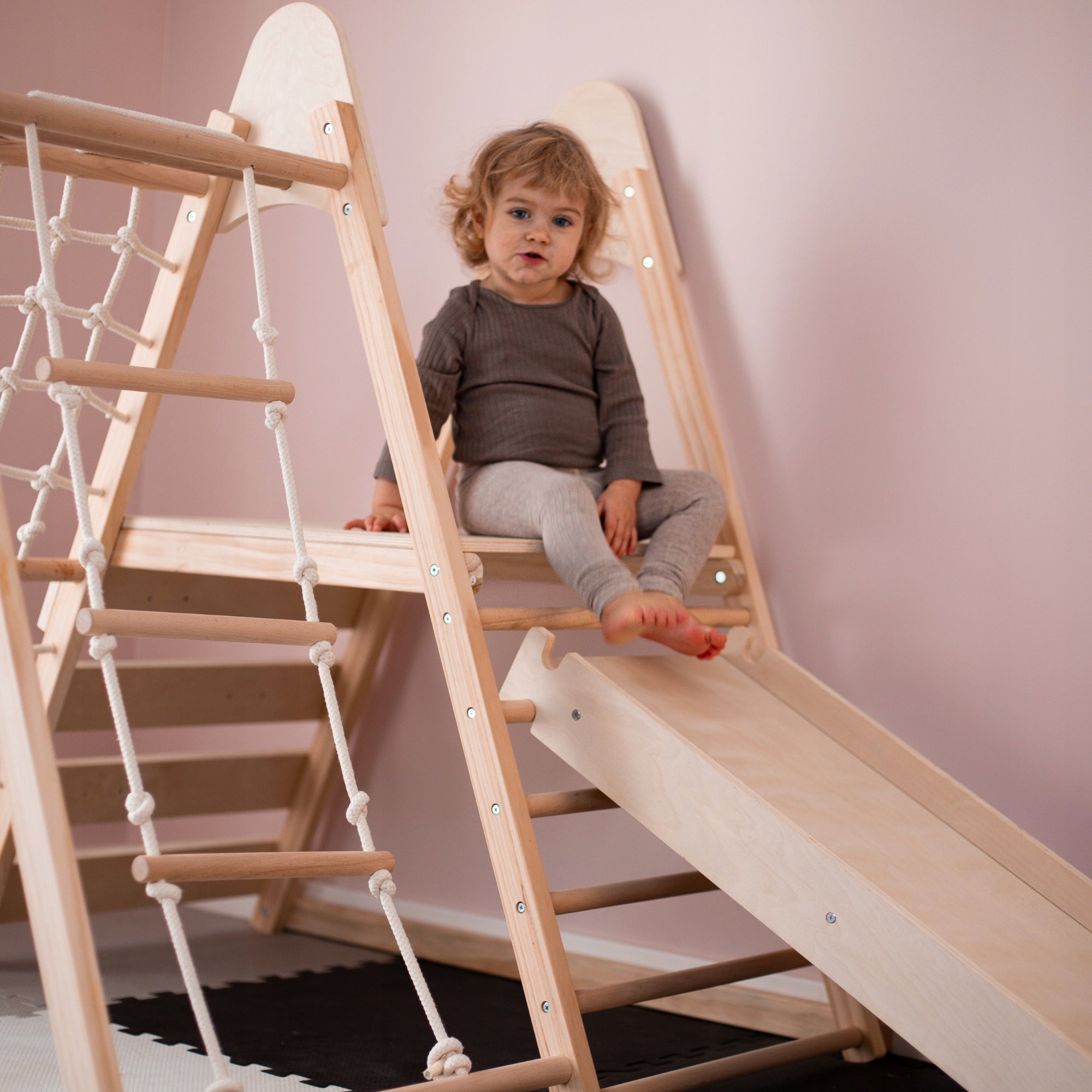 Wooden Home Square Toys XL 5in1 Climbing Swing Slide Ladder Brand Mamabrum