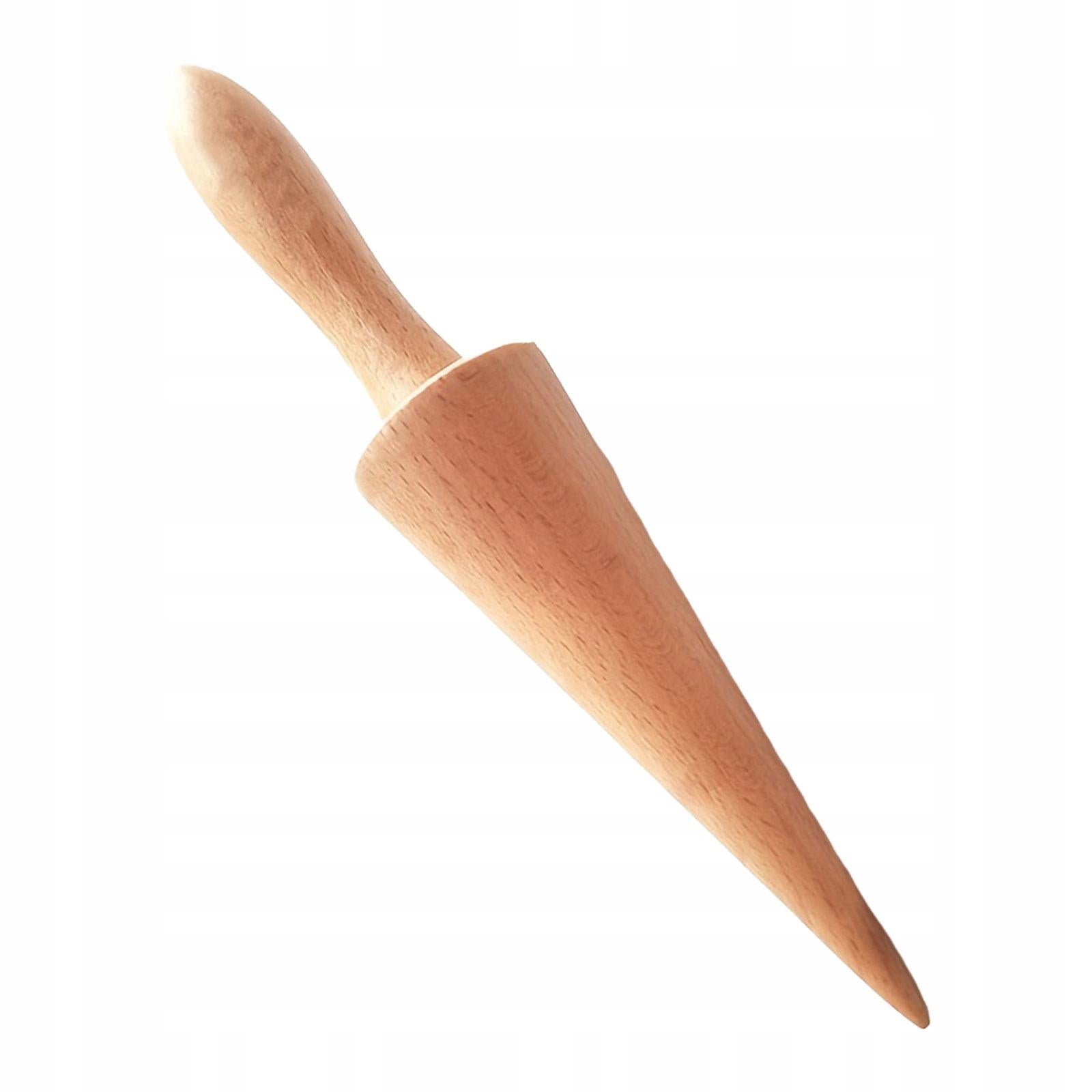 Wooden Ice Cream Cone Maker Baking Tool Dessert Cooking DIY Egg Roll Waffle Packaging status original