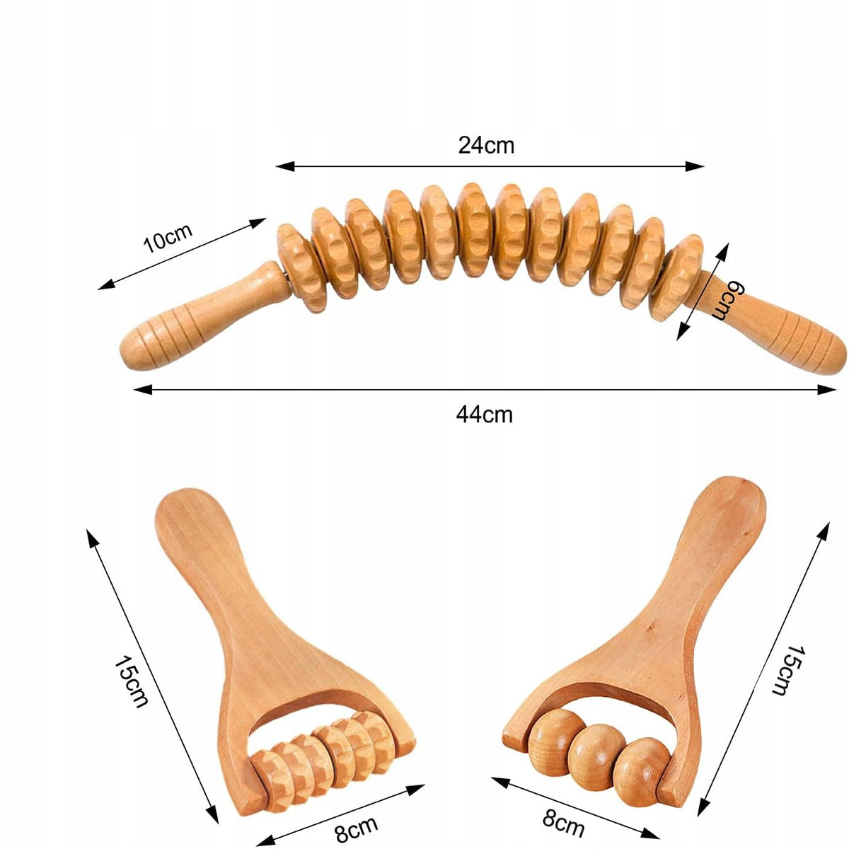 Wooden Massage Set Wooden Massage Roller for Muscle Relaxation Medical device no