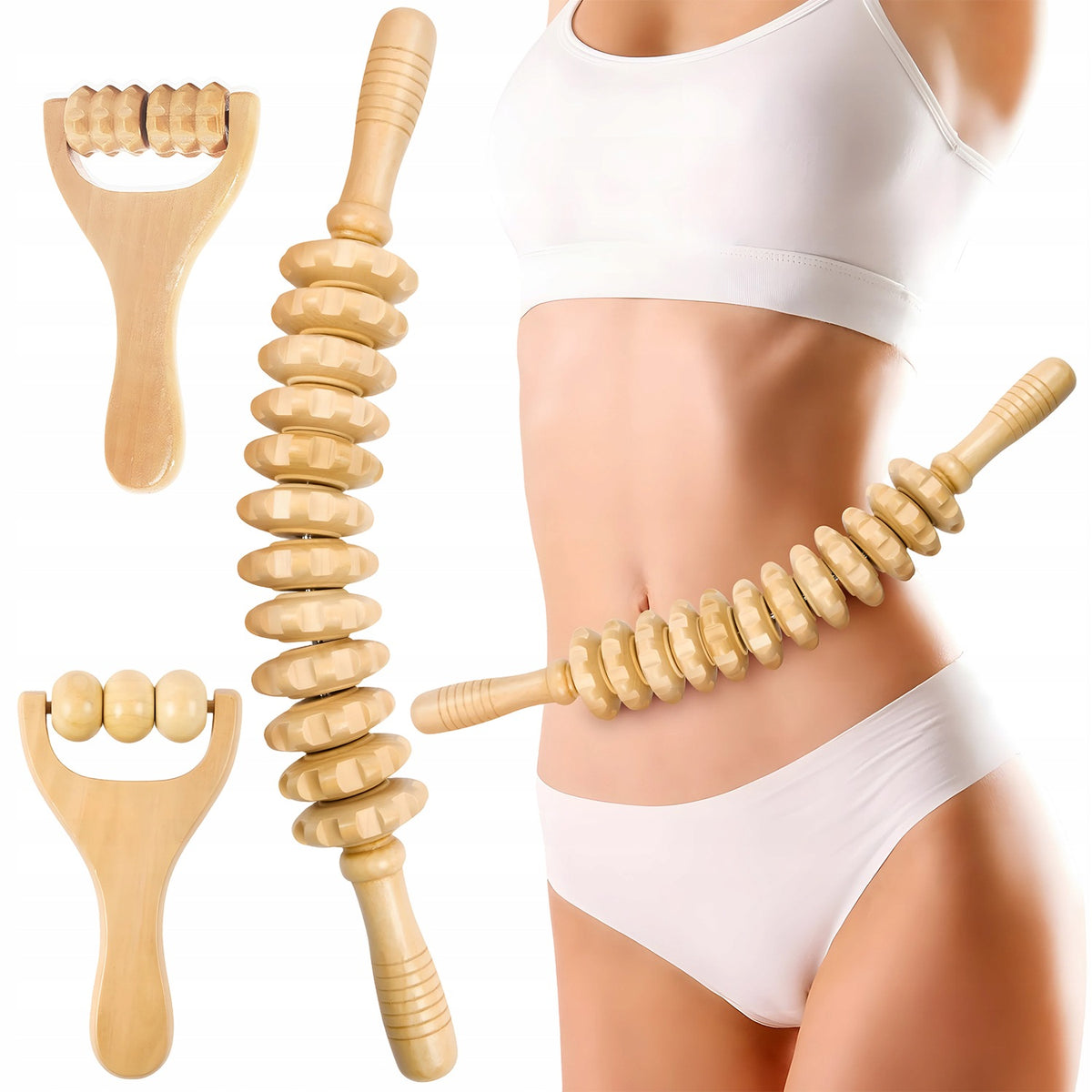 Wooden Massage Set Wooden Massage Roller for Muscle Relaxation