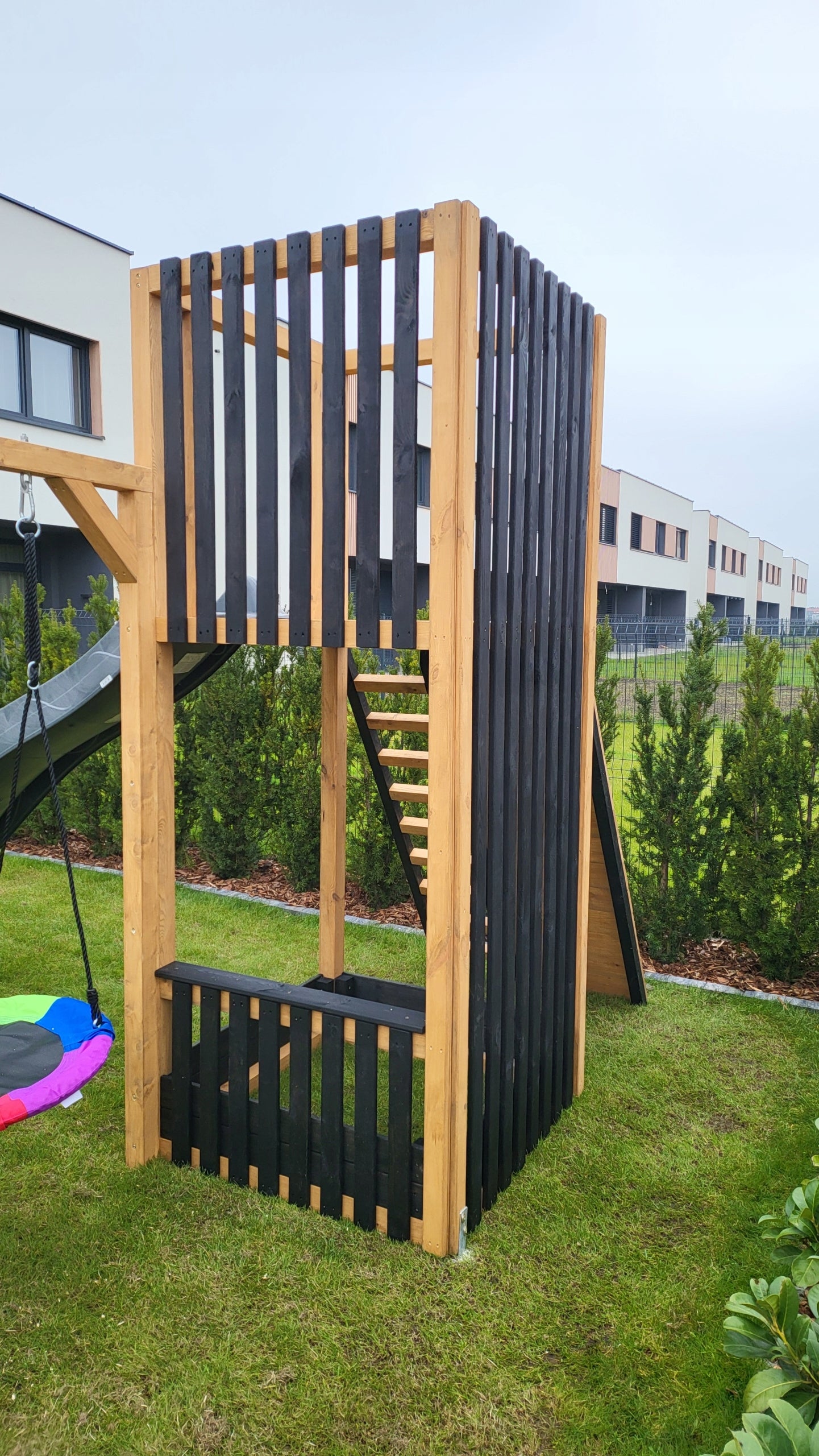 Wooden Modern Square Toys LUNA XL ,Lamele , Swing, Slide Dominant material wood