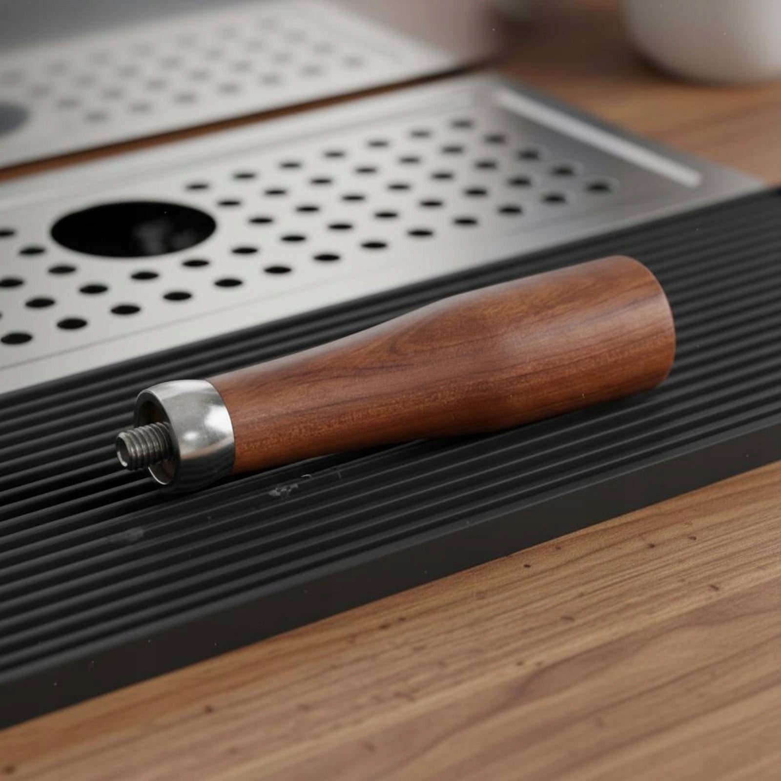 Wooden Portafilter Handle Polished Finish for Cafe, Home Kitchen, Baristas Packaging status original
