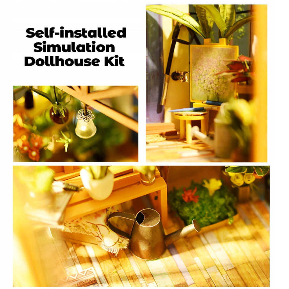 Wooden Room DIY Doldhouse Set Home Decoration Miniature Model 8G Medical device no