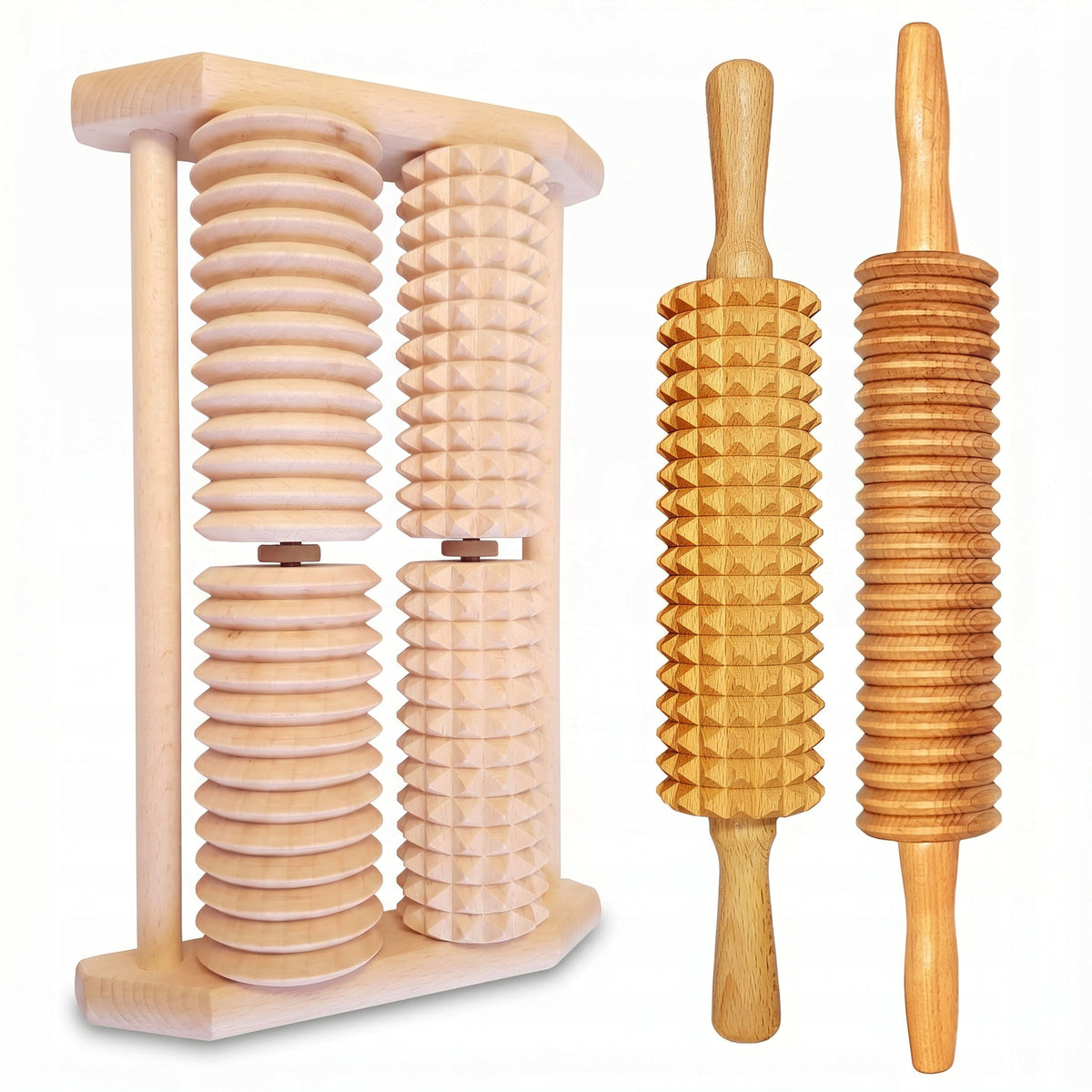 Wooden SET 3in1 Body Massage MASSAGER MADEROTHERAPY CELLULITE GIFT Brand no brand