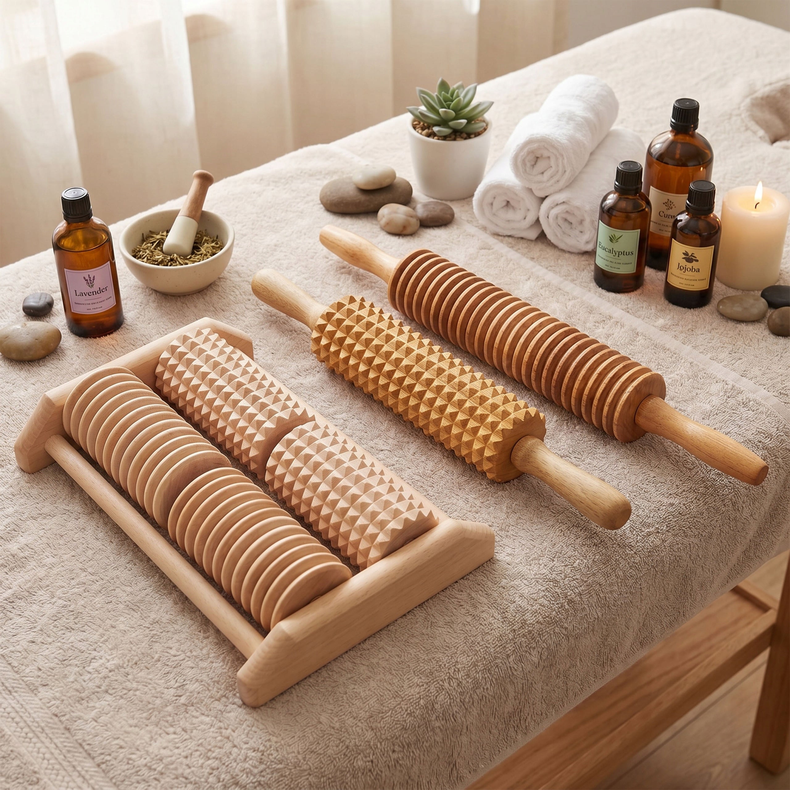 Wooden SET 3in1 Body Massage MASSAGER MADEROTHERAPY CELLULITE GIFT Product weight with unit packaging 0.4 kg