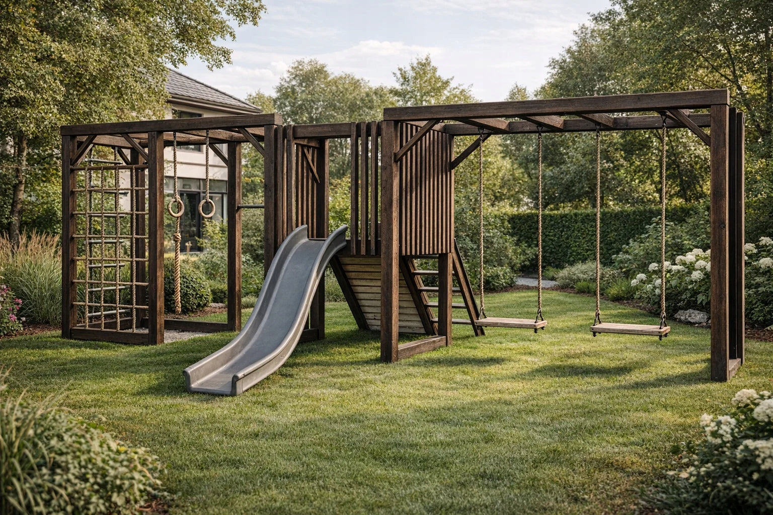 Wooden SQUARE TOYS modern swing slide MONKEY GAJ climbing Manufacturer code PZ_combo