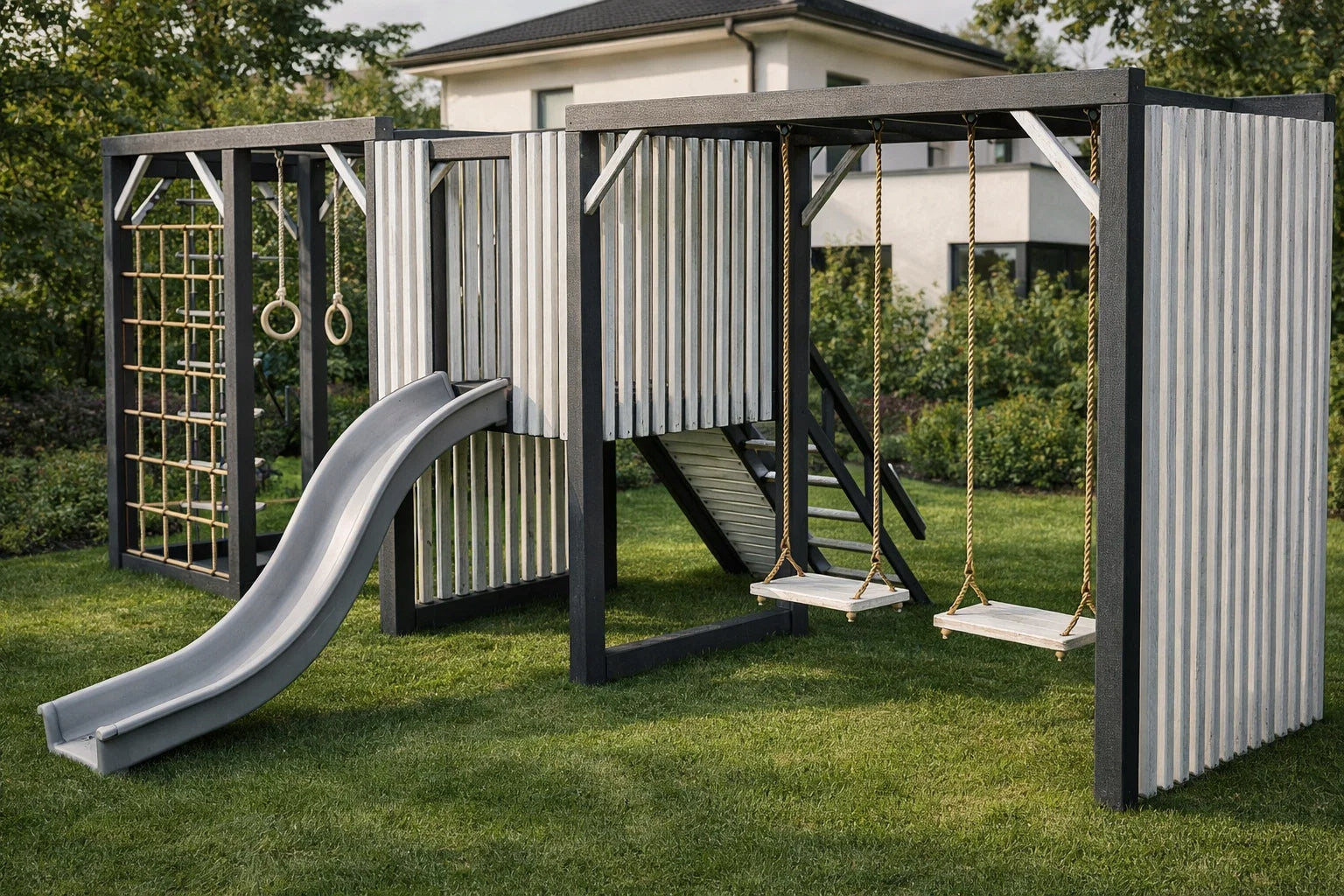 Wooden SQUARE TOYS modern swing slide MONKEY GAJ climbing