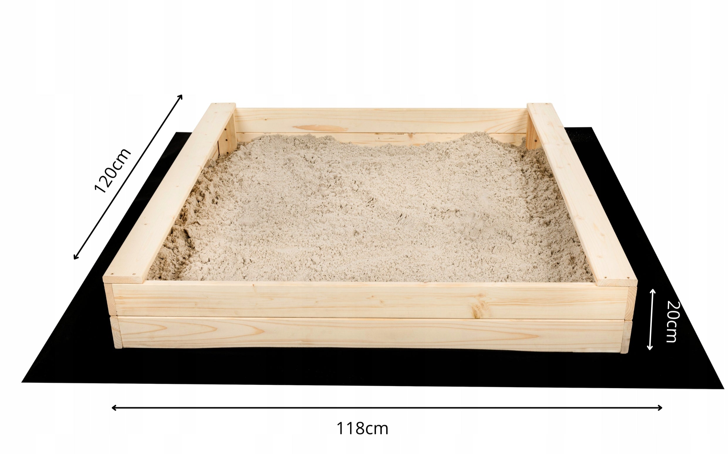 Wooden Sandbox 120 cm Mounting Holes Manufacturer Brand SandTropic