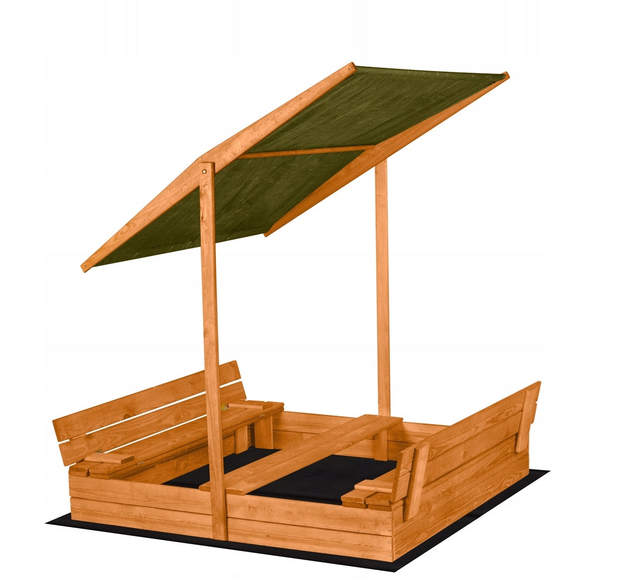 Wooden Sandbox Closed with Canopy 140 x 140 Impregnated Kind wooden