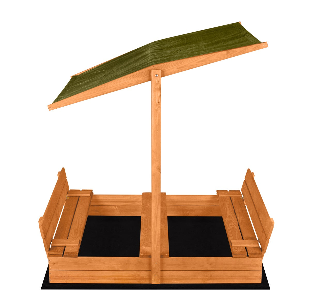 Wooden Sandbox Closed with Canopy 140 x 140 Impregnated
