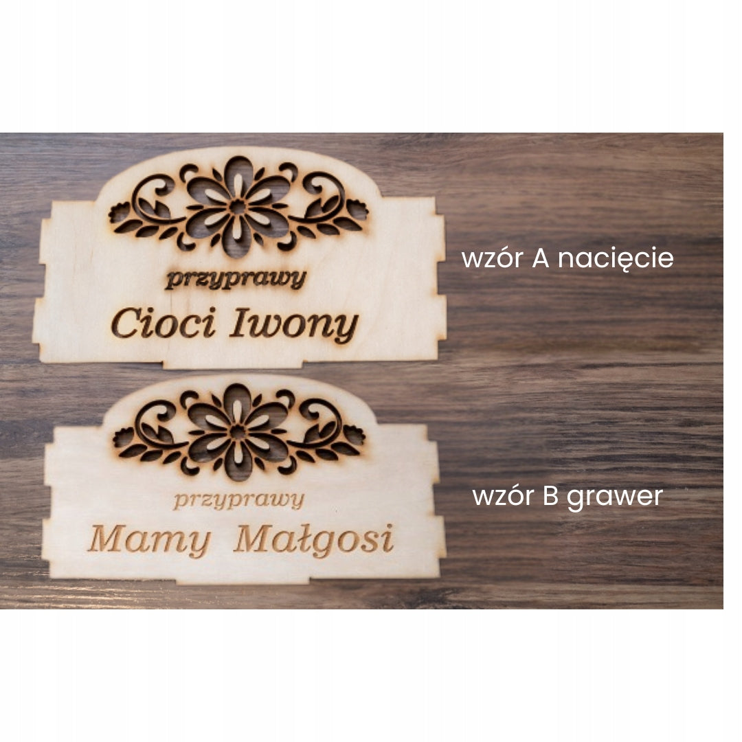 Wooden Spice Organizer Kitchen Seasoning Personalized Kind drawer organizer