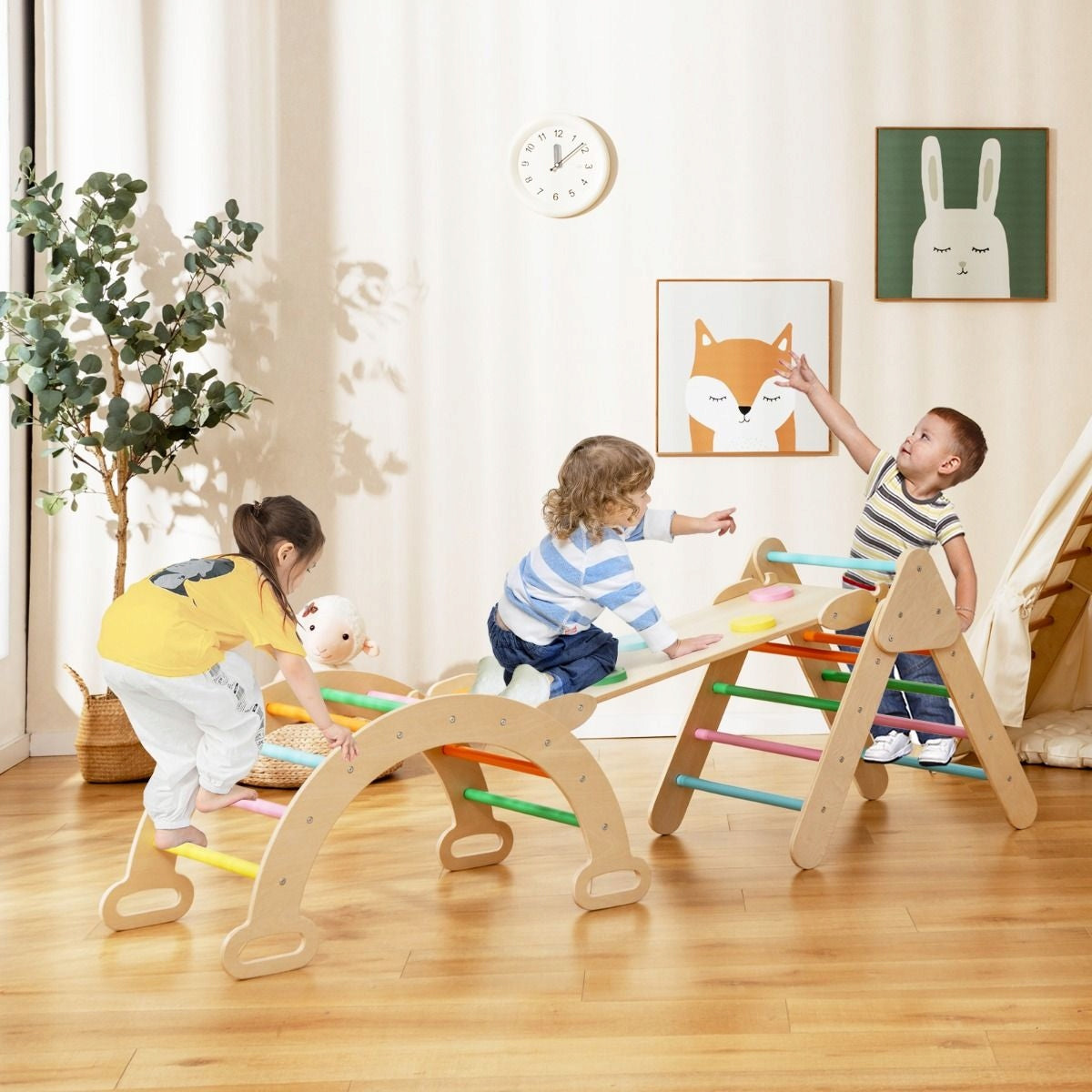 Wooden Square toys 3in1 activity center montessori climbing slide Manufacturer code TS10310CL
