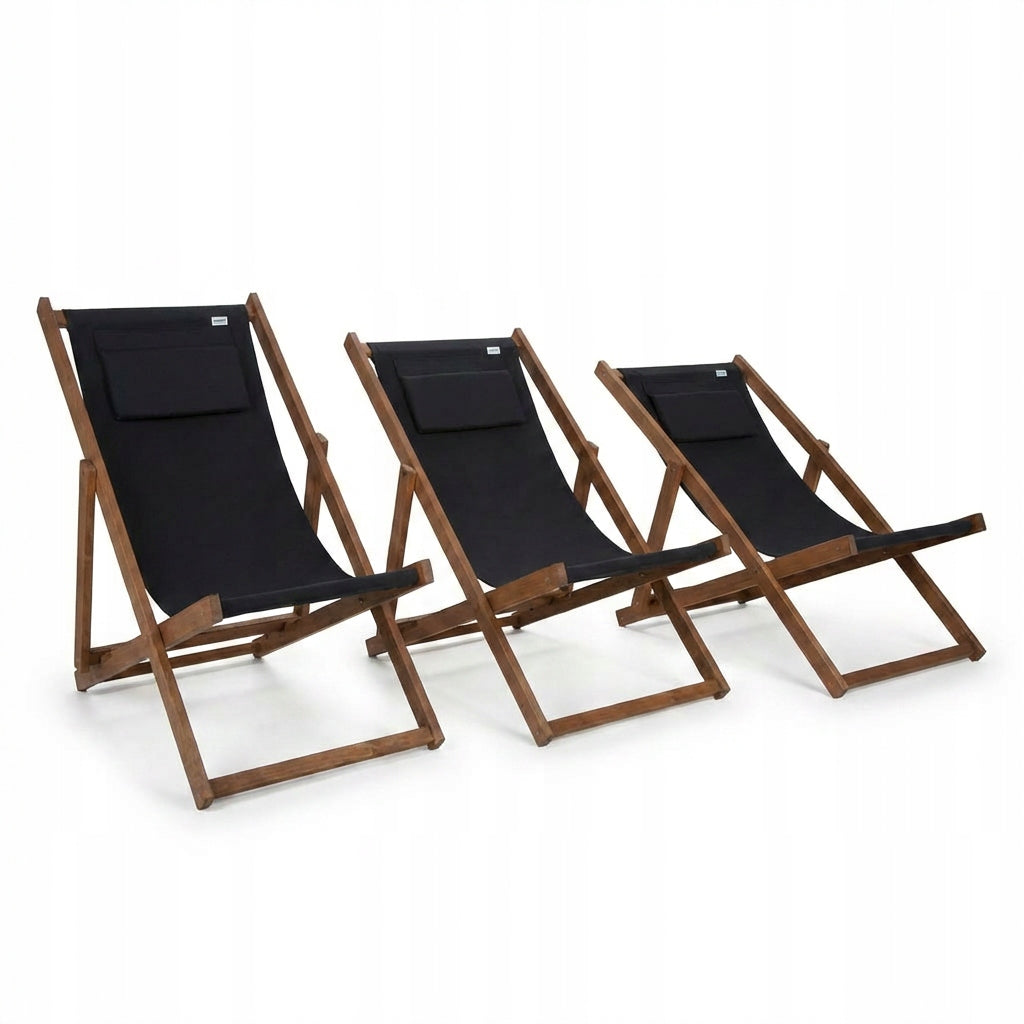 Wooden Sun Lounger with Cushion Impregnated Garden From the Manufacturer Color gray