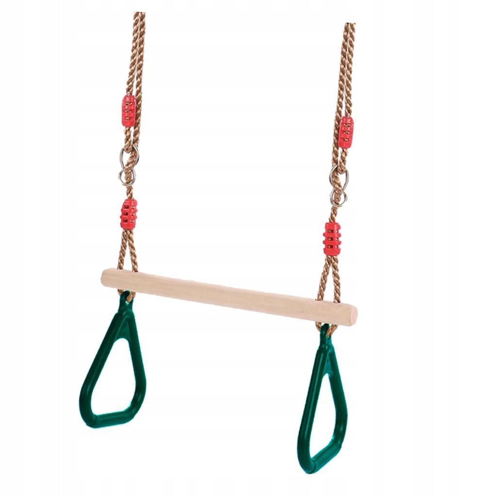 Wooden Swing Plastic Gym Rings for Indoor Green Kind bouncer
