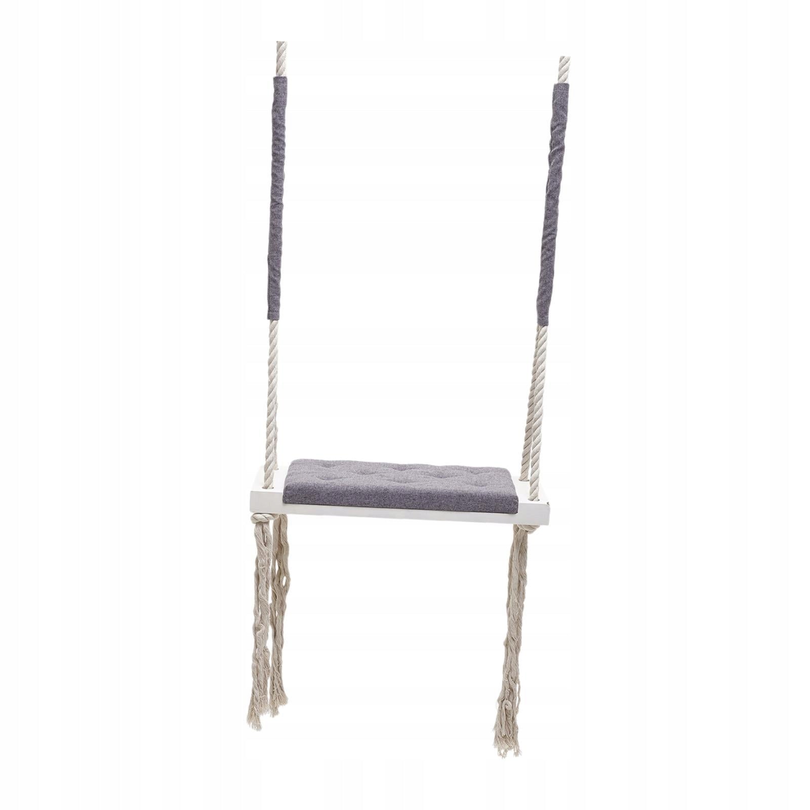 Wooden Swing Seat for Children Decorating Hanging Wooden Tree Swing Gray