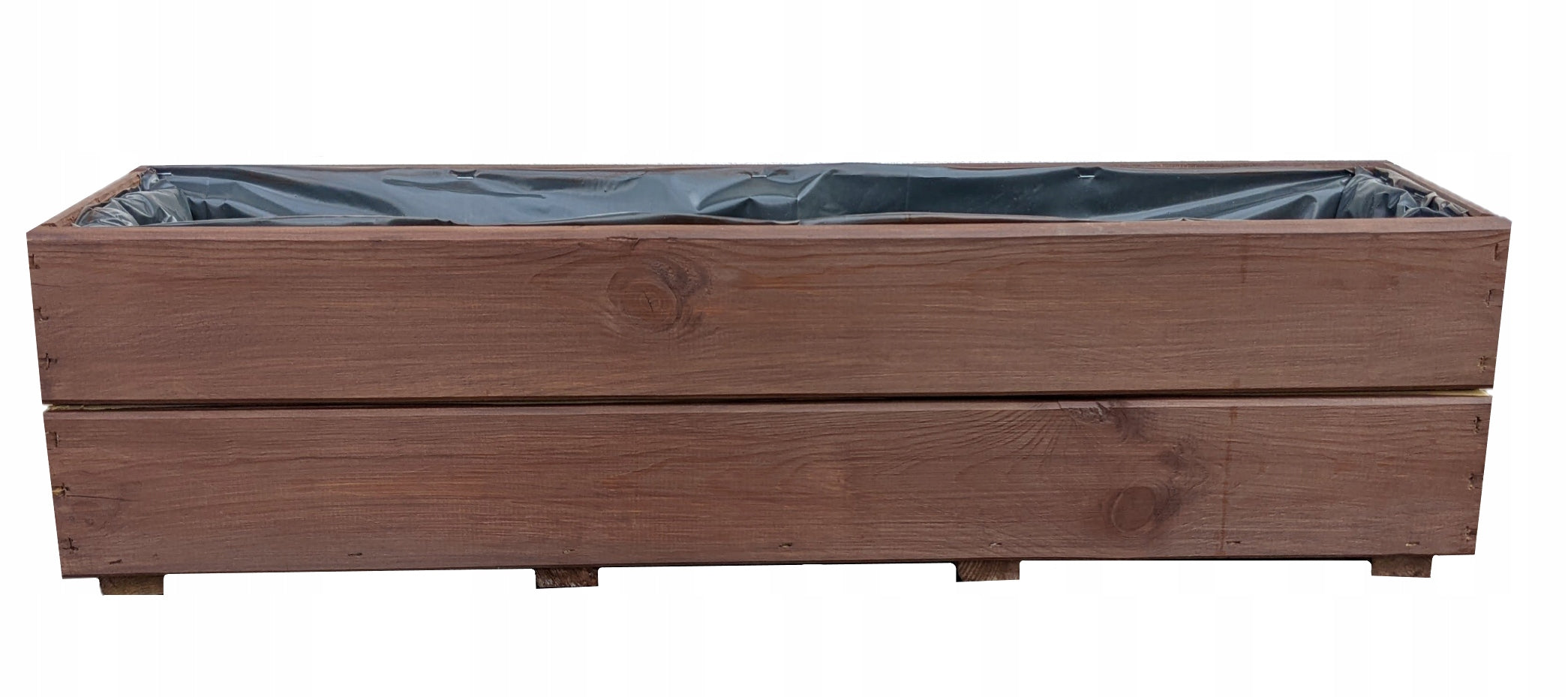 Wooden balcony planter 90 cm flower box window sill D27 Palisander