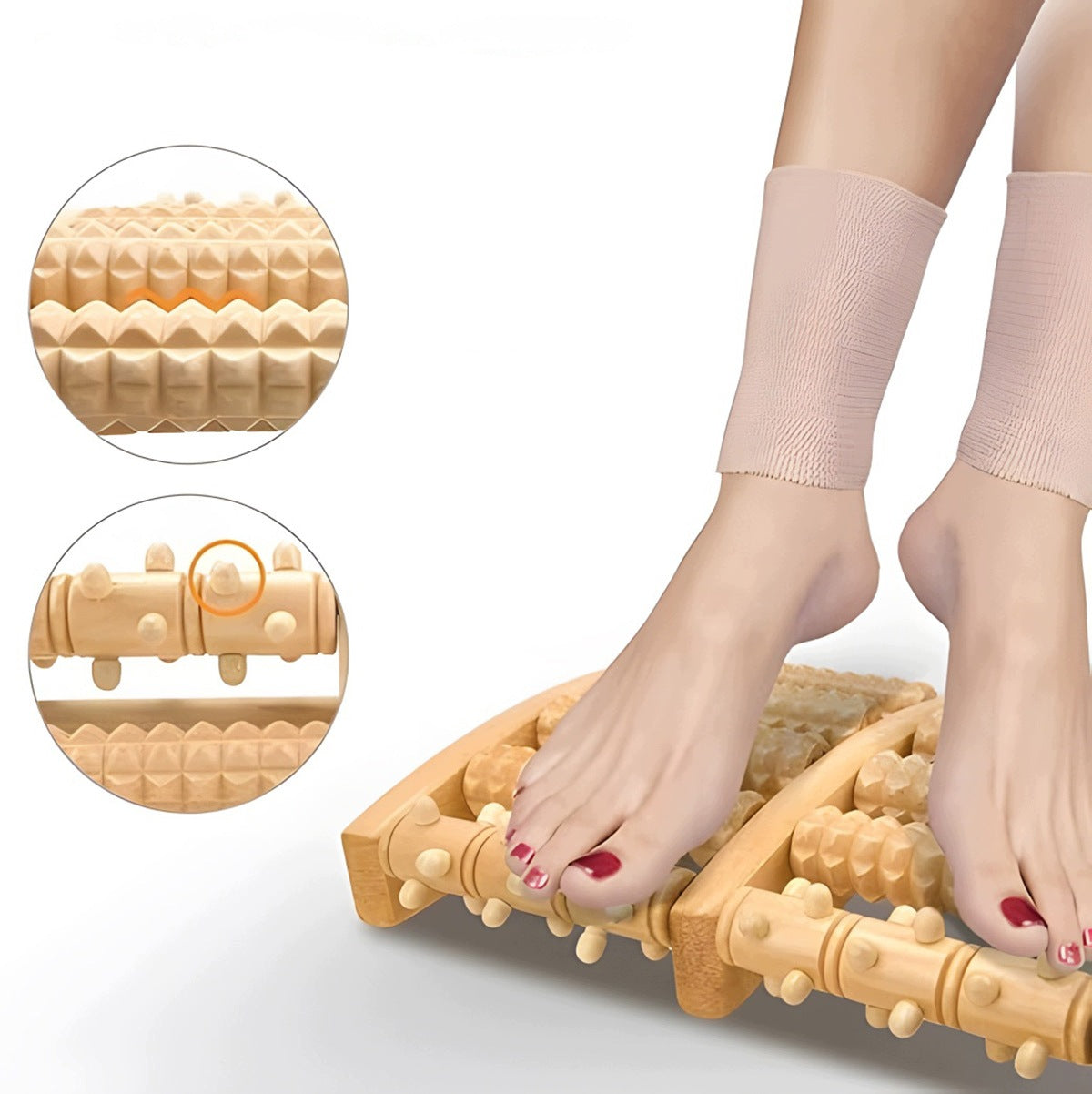 Wooden foot massager double roller traditional massage roller Brand no brand
